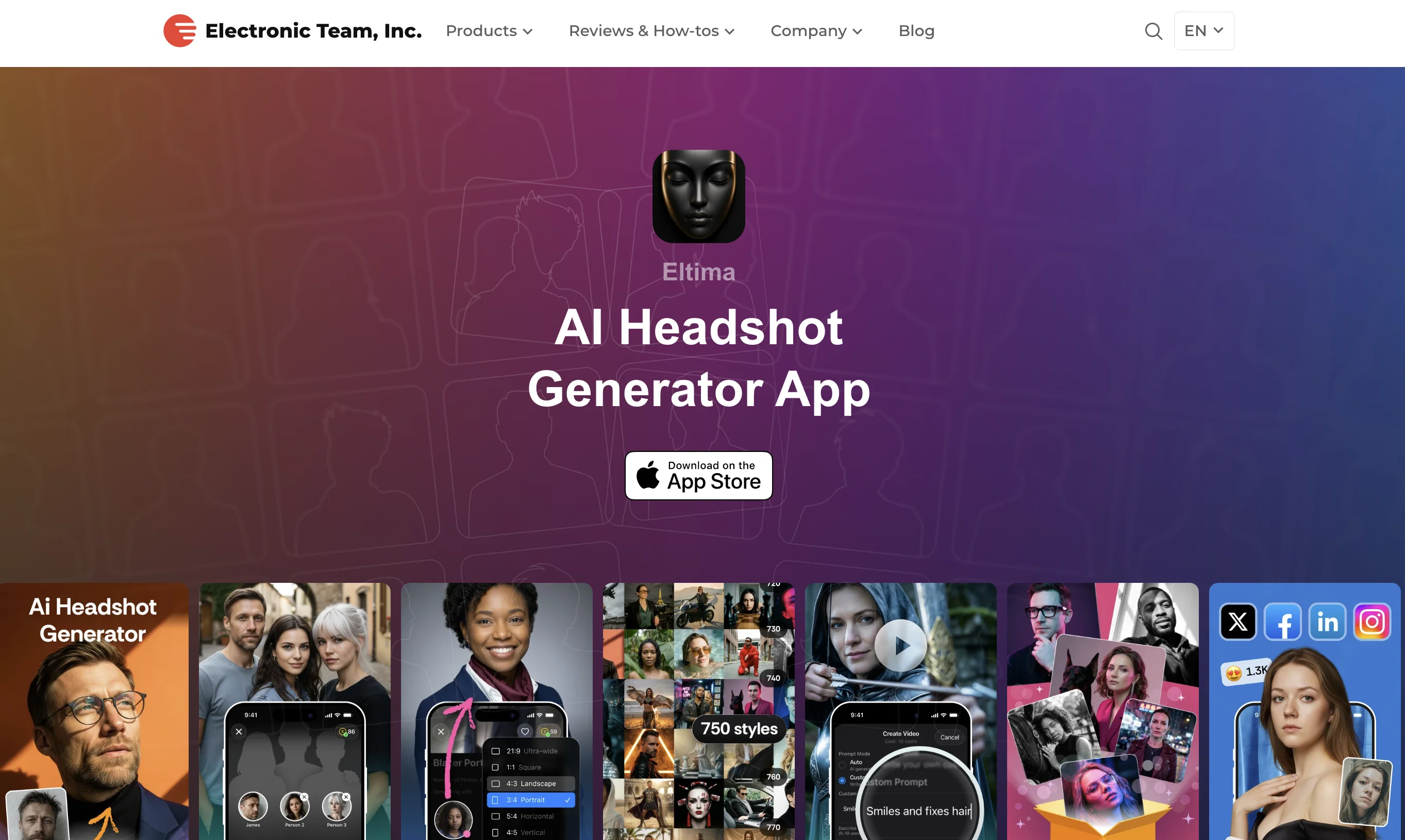 Eltima AI Headshot Generator screenshot
