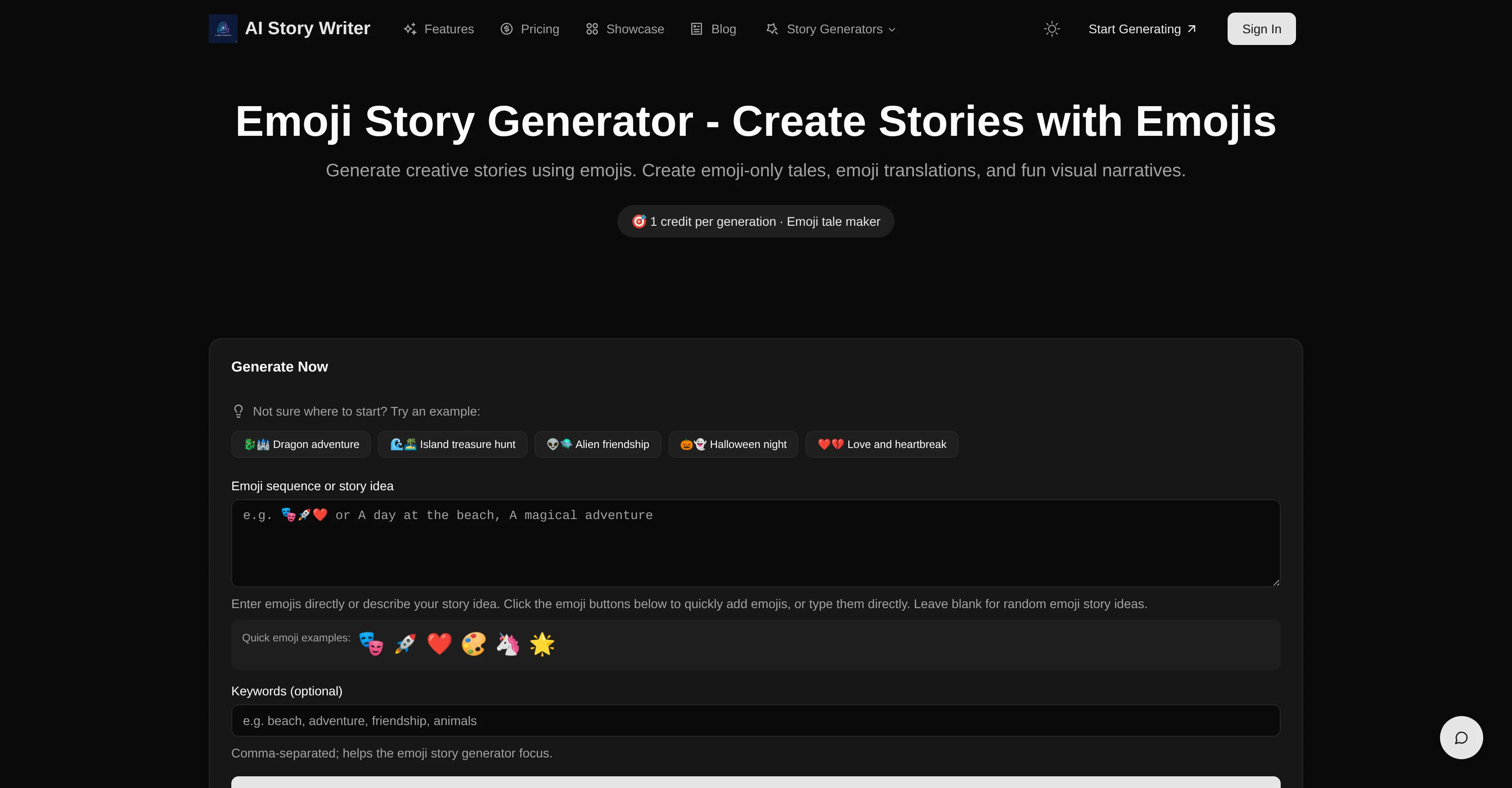 Emoji Story Generator by AIStoryWriter screenshot