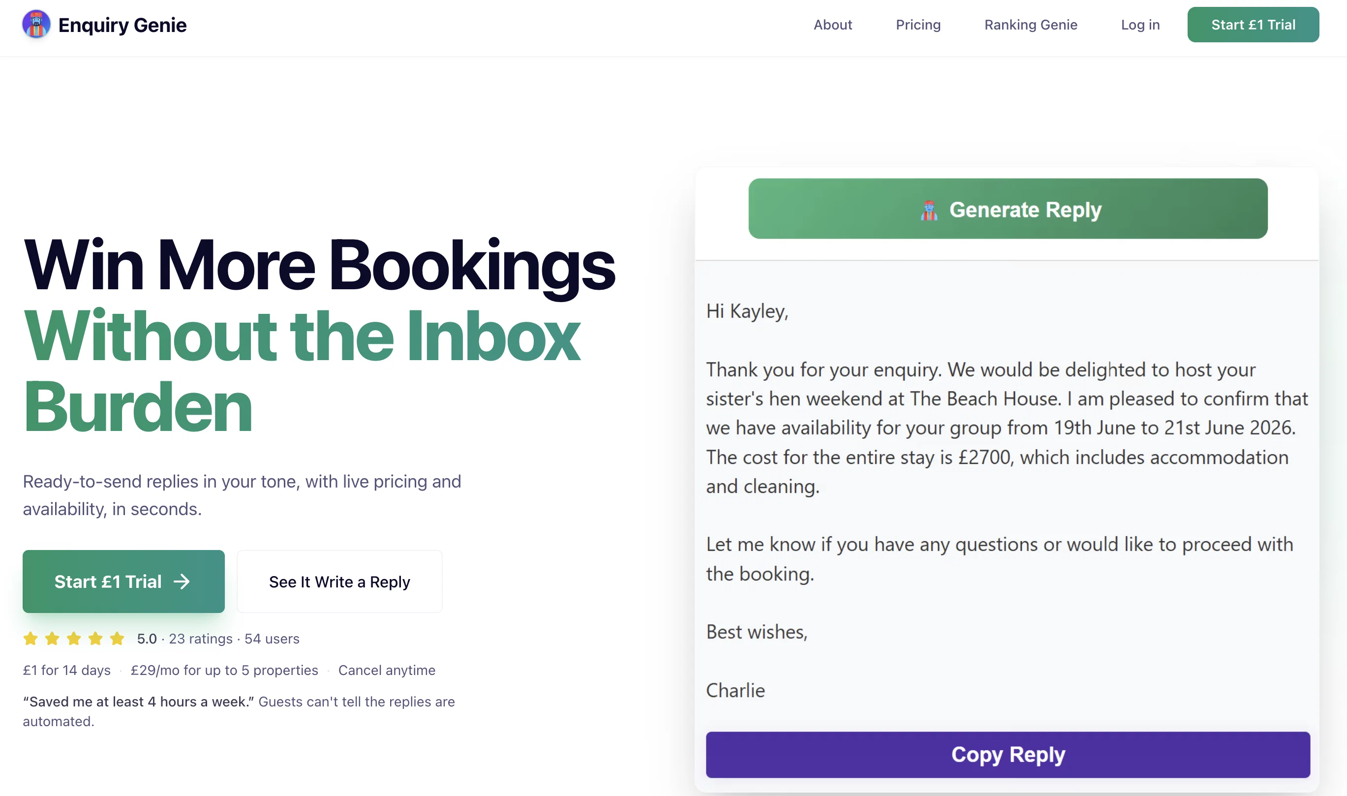 Enquiry Genie screenshot