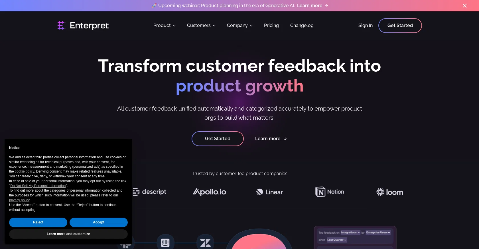 Enterpret screenshot