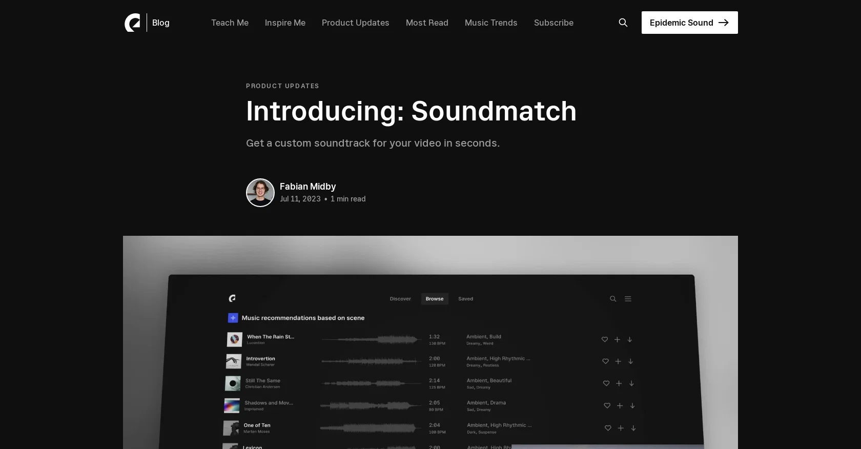 Epidemic Sound screenshot