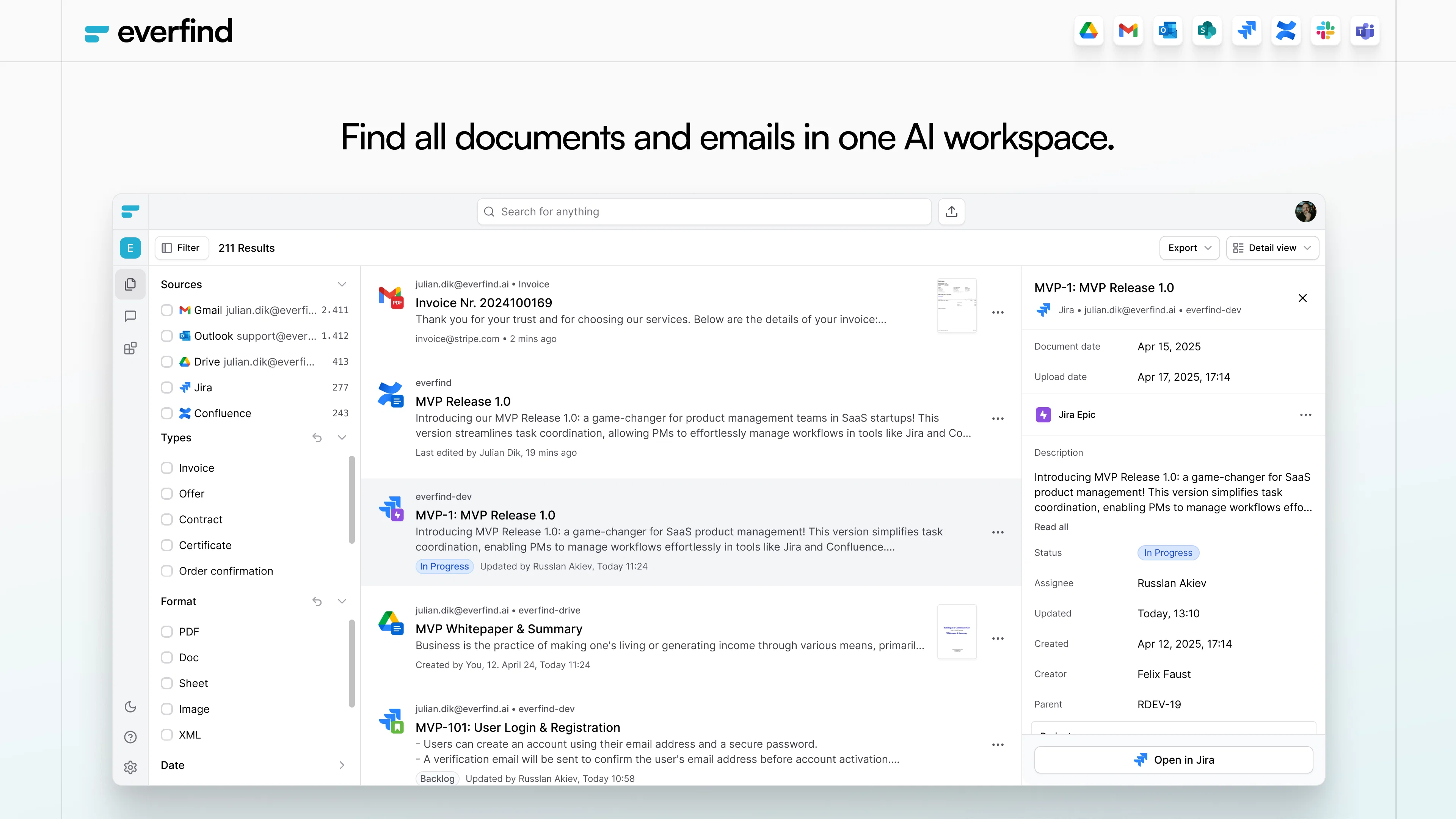 everfind | AI workspacev2025.4 screenshot