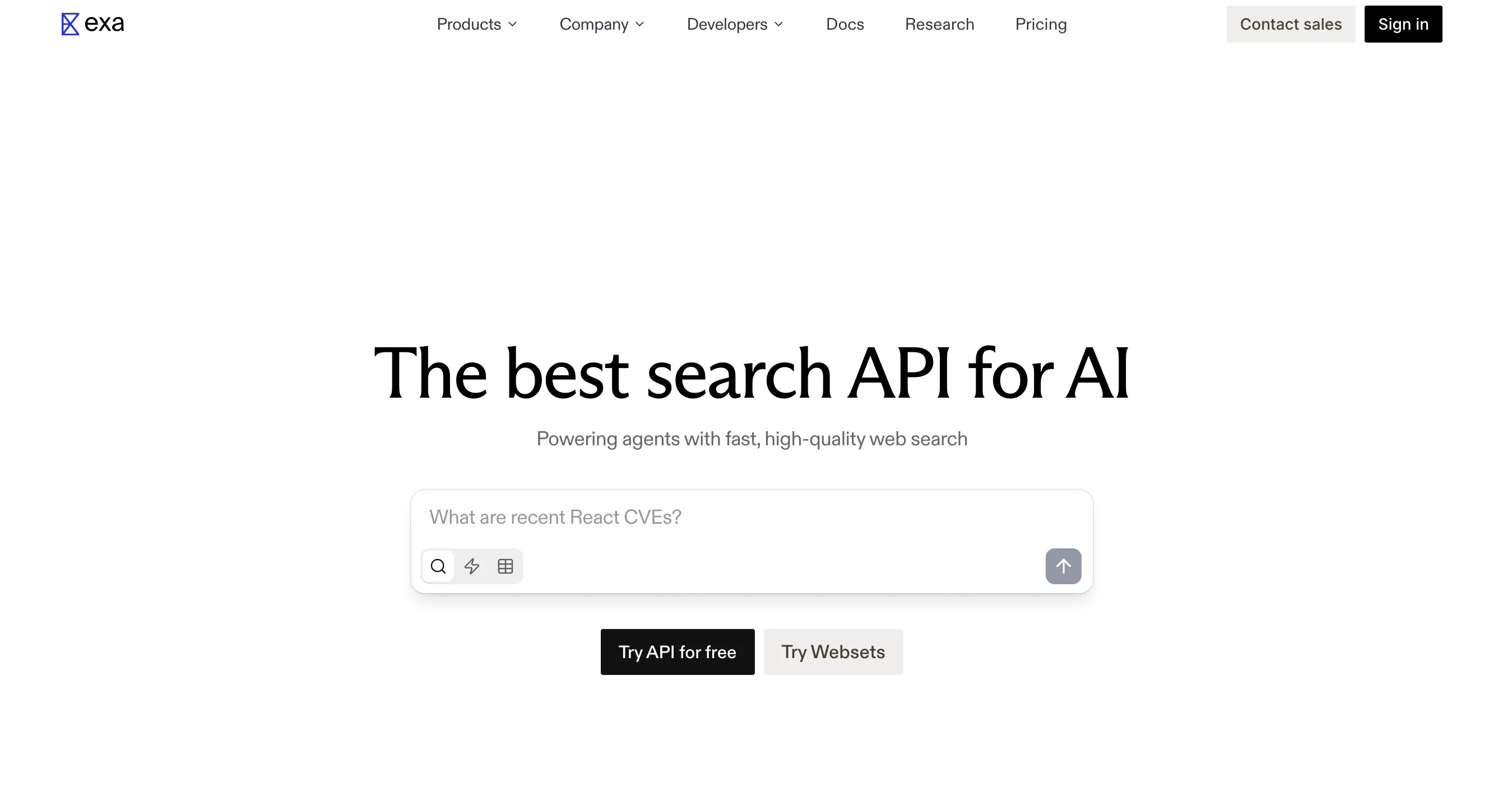 Exa screenshot
