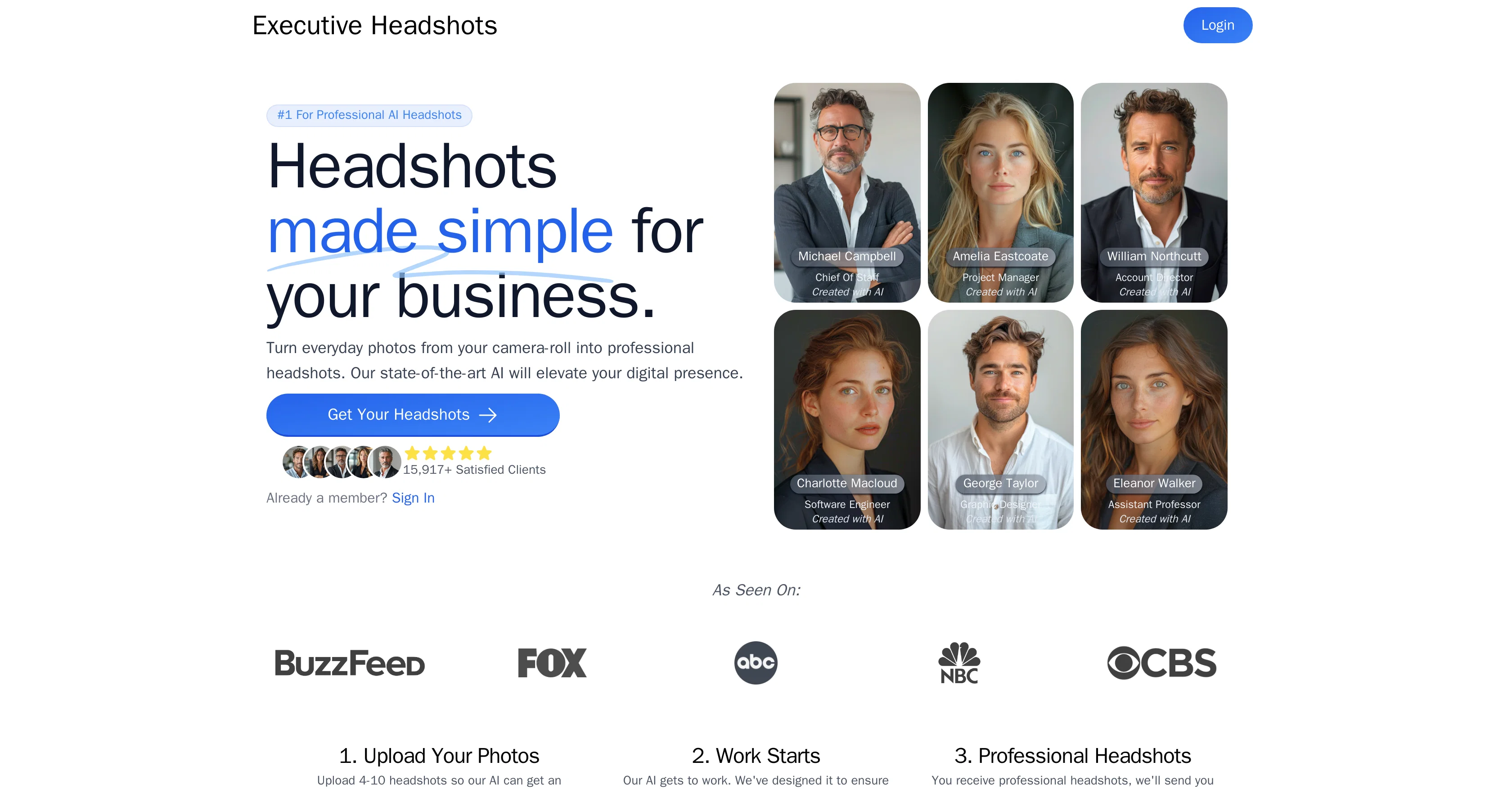 Executive Headshots screenshot
