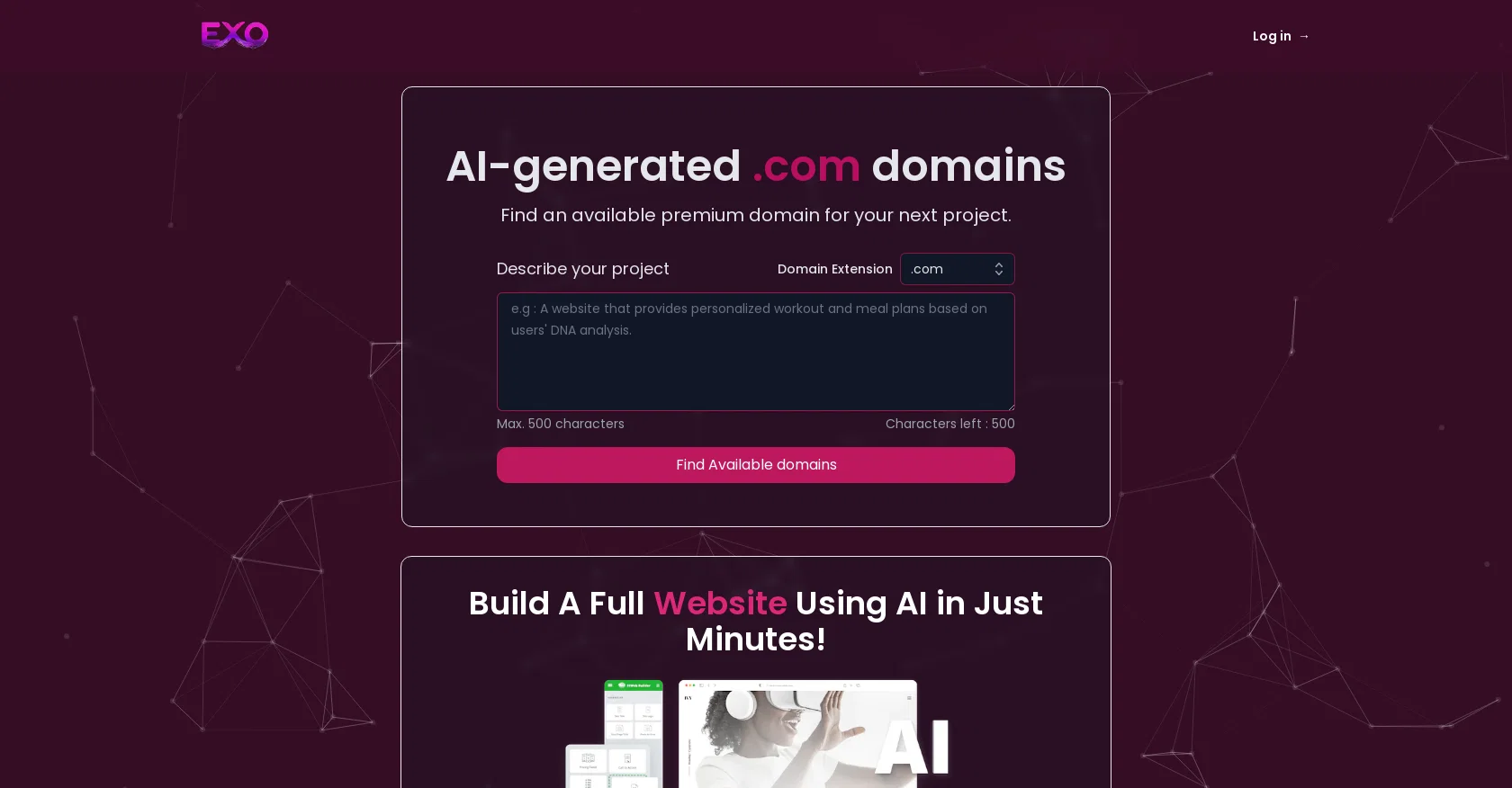 Exoname screenshot