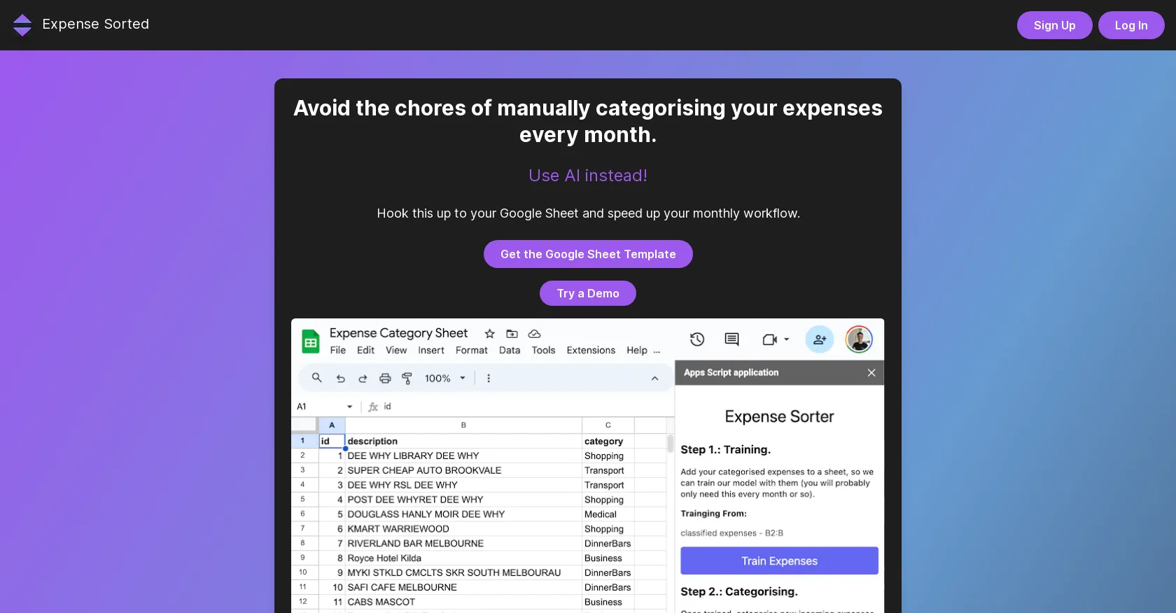 Expense Sorted screenshot