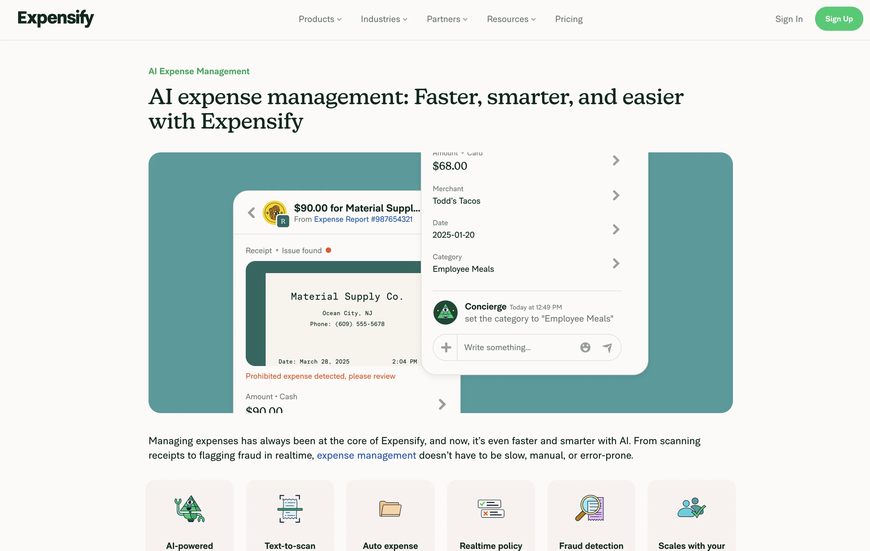 Expensify screenshot