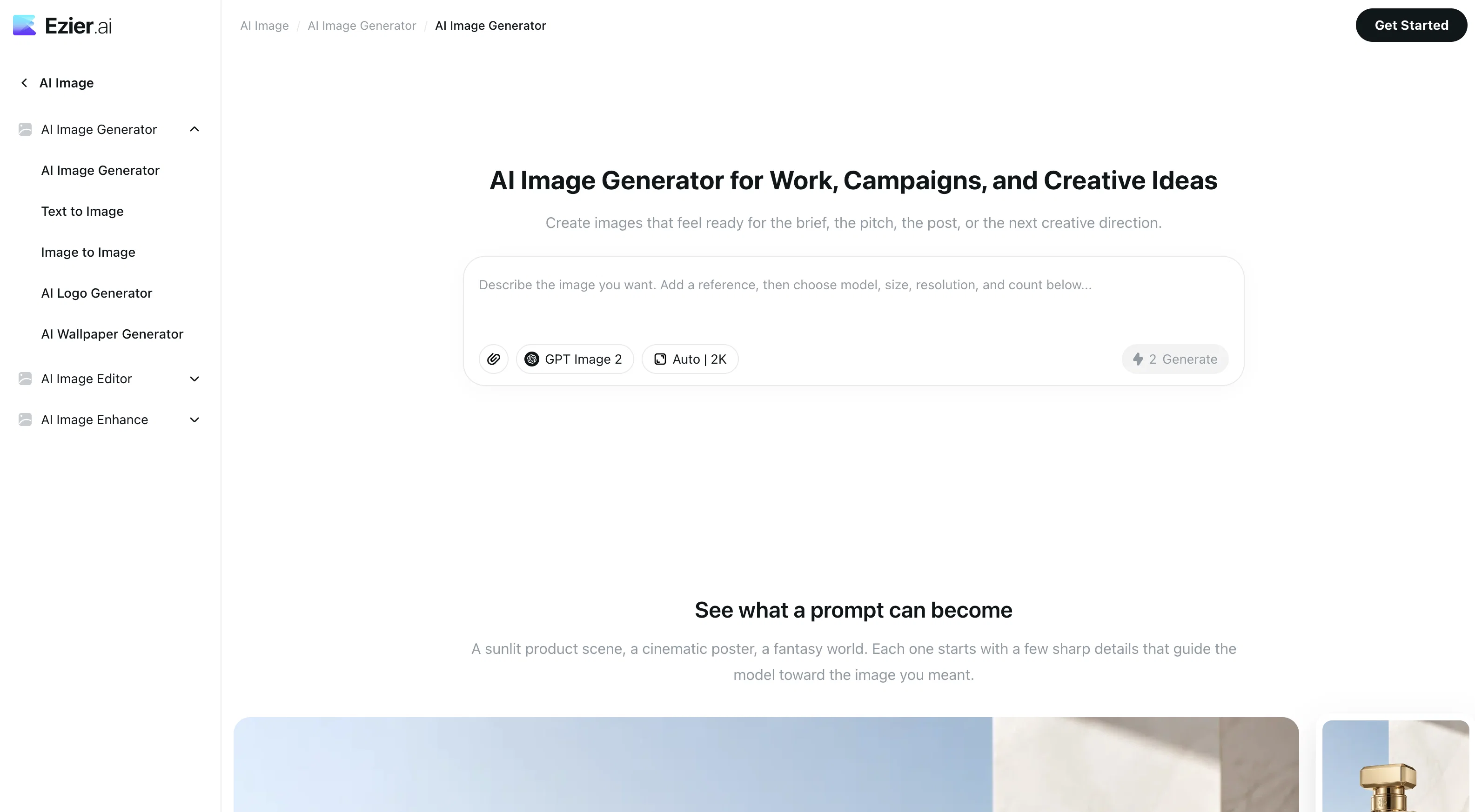 Ezier | AI Image Generator screenshot