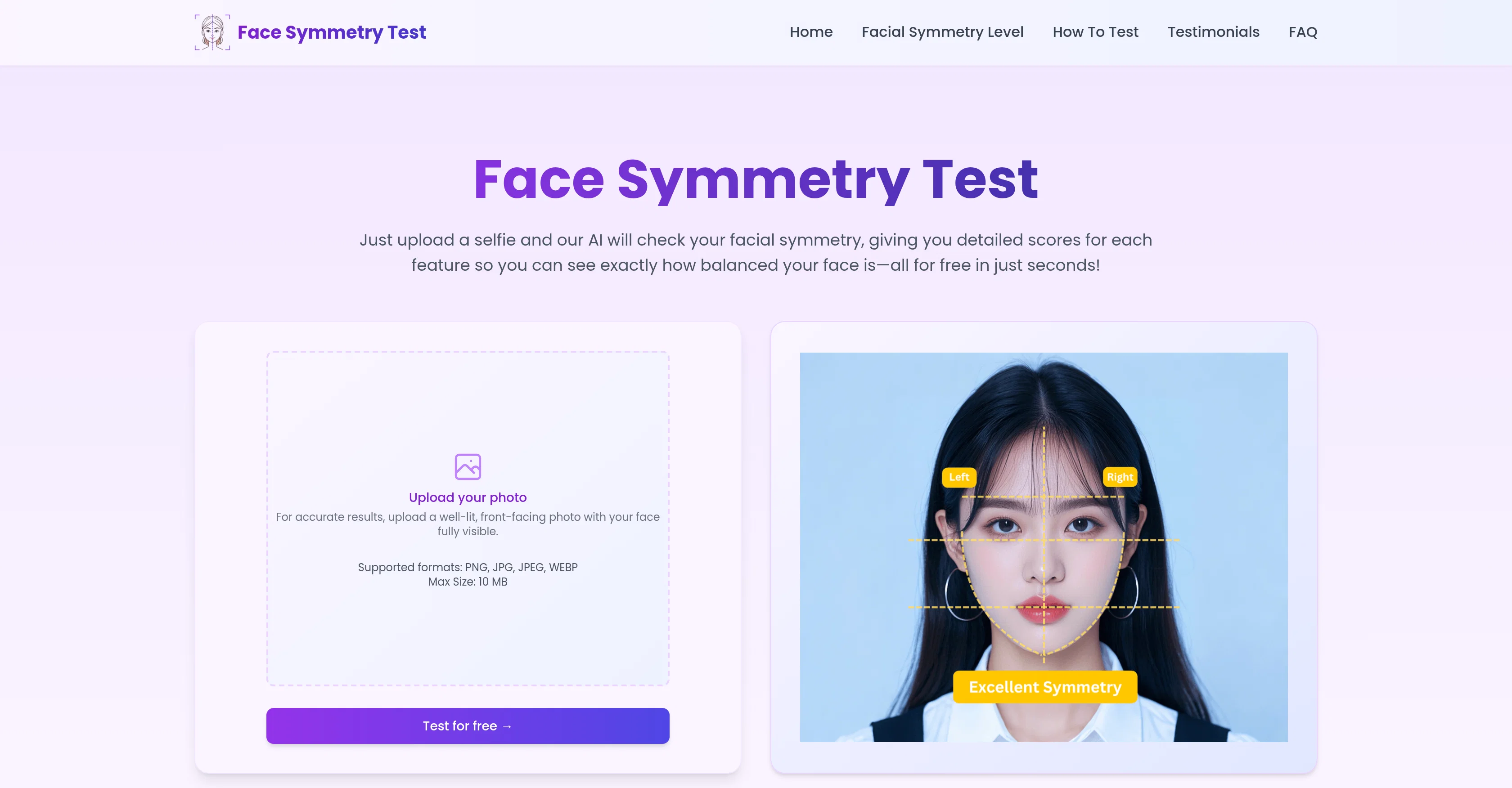 Face Symmetry Test screenshot