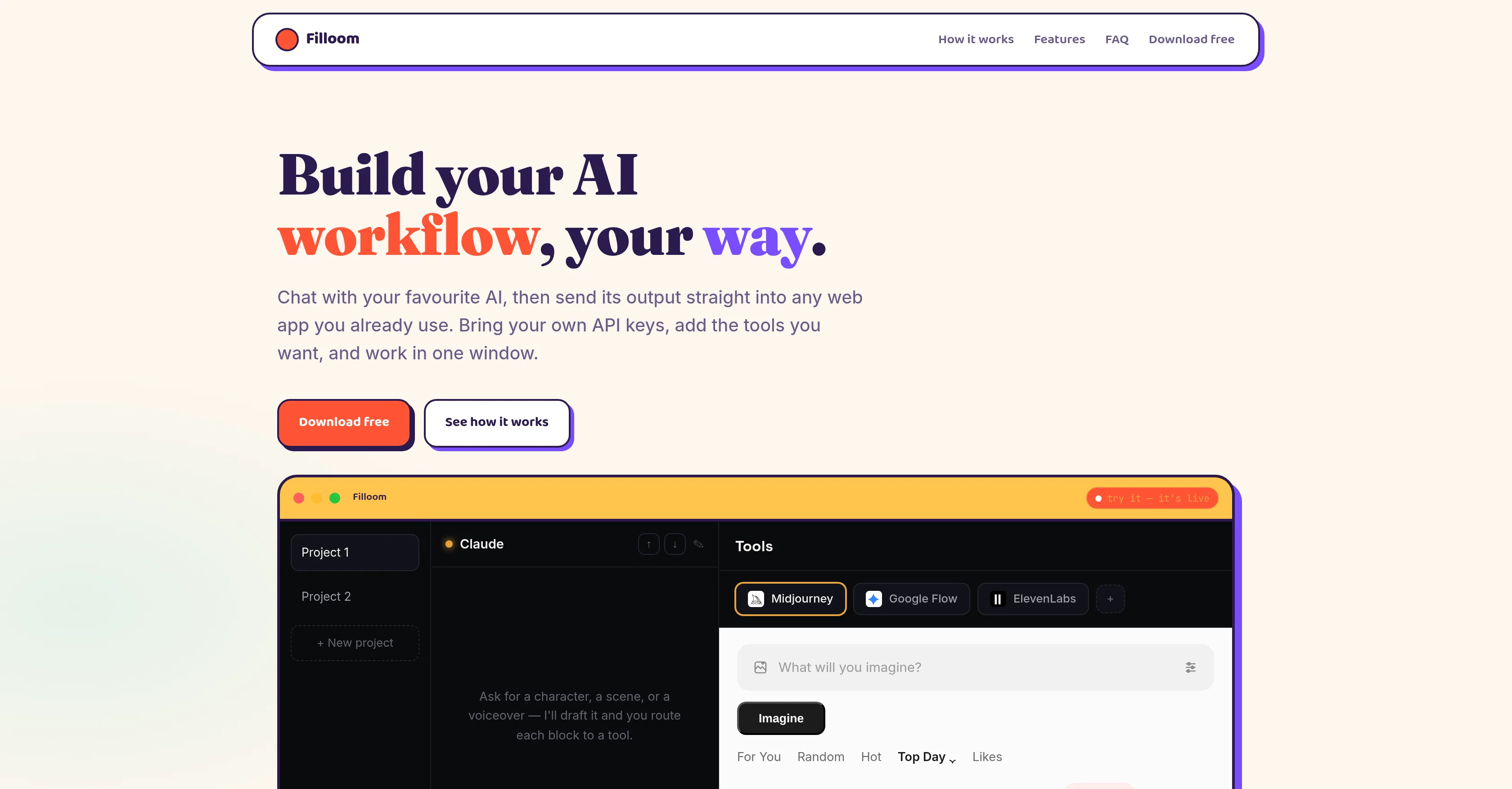 Filloom screenshot