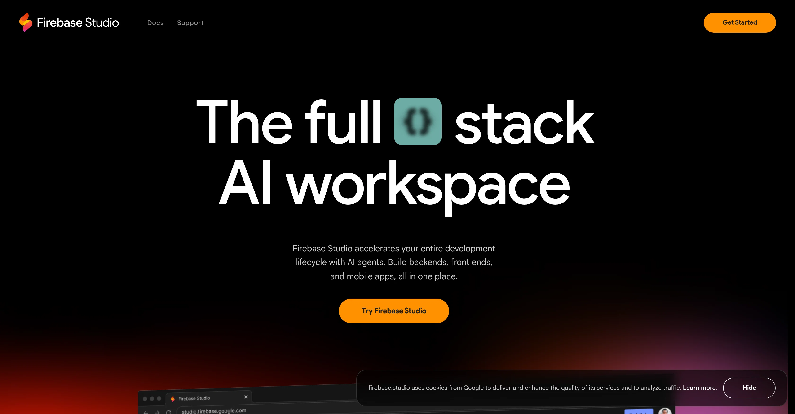 Firebase Studio screenshot