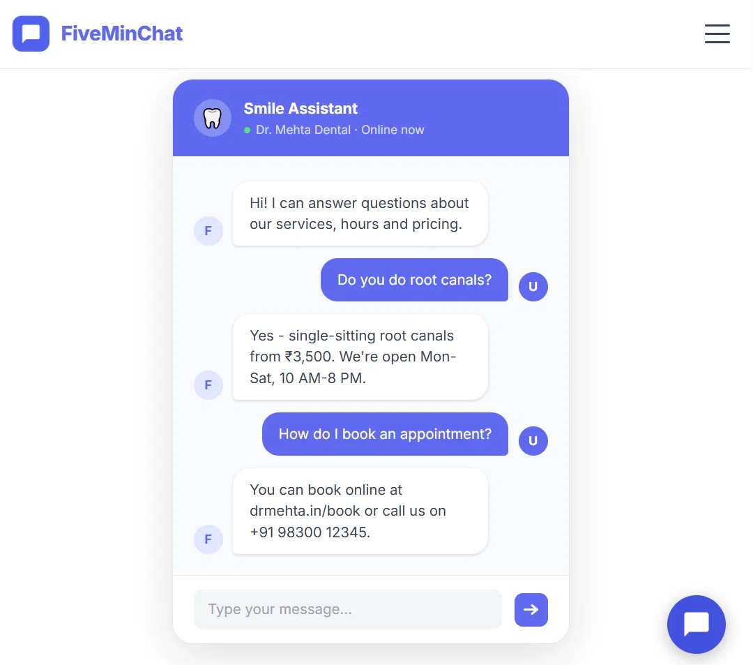 FiveMinChat screenshot
