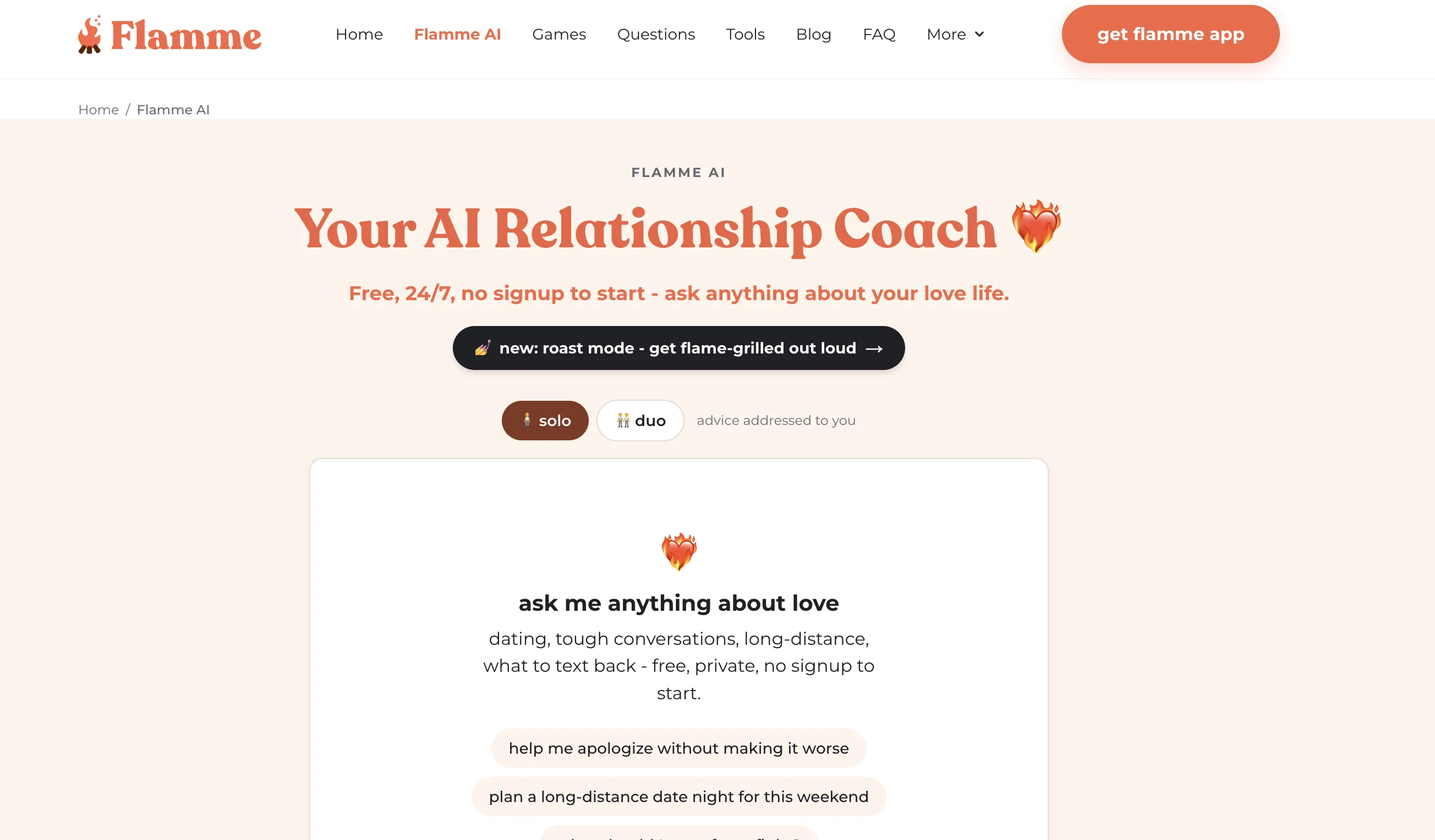 Flamme AI screenshot