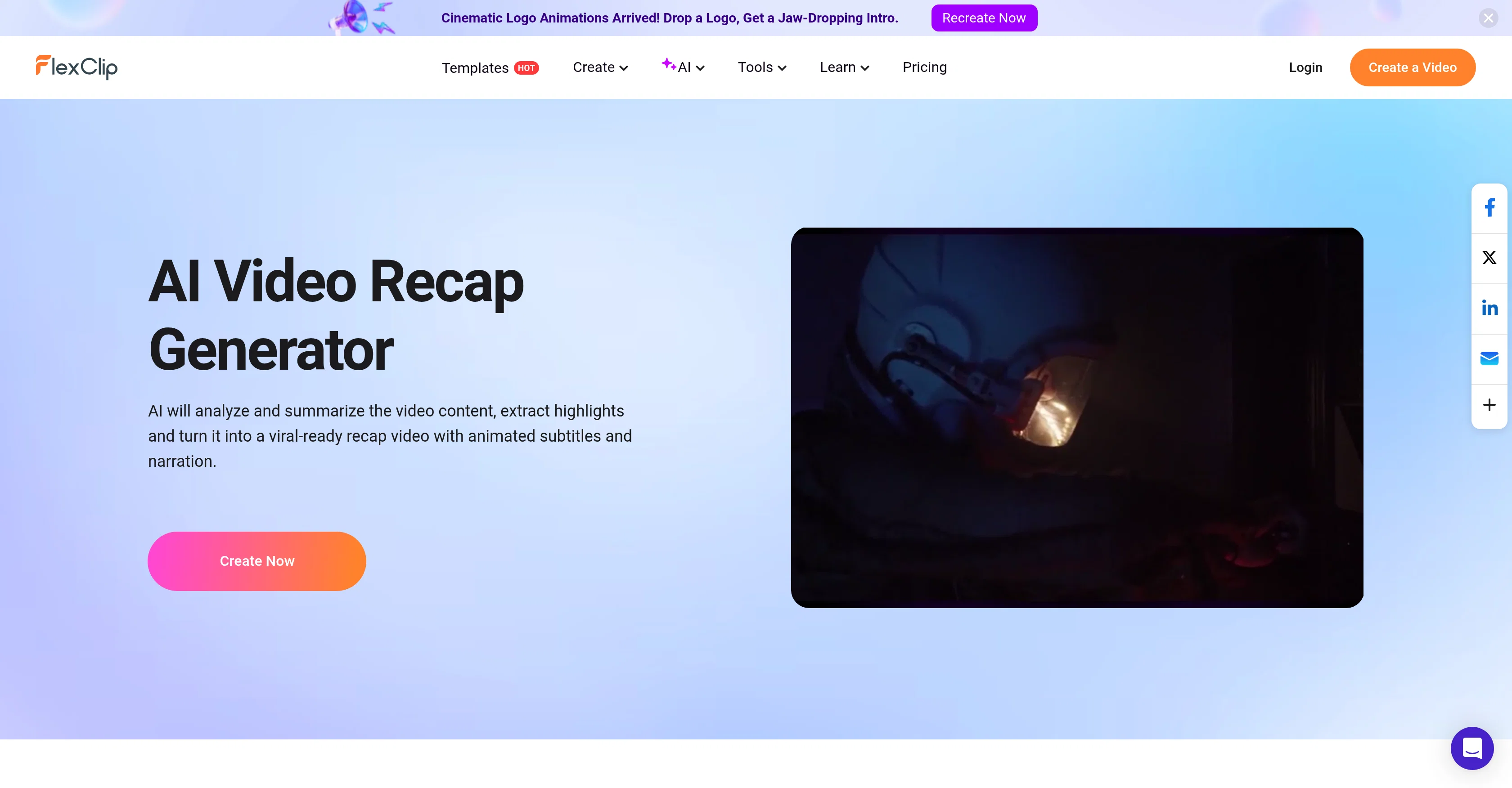 Flexclip Video Recap Maker screenshot