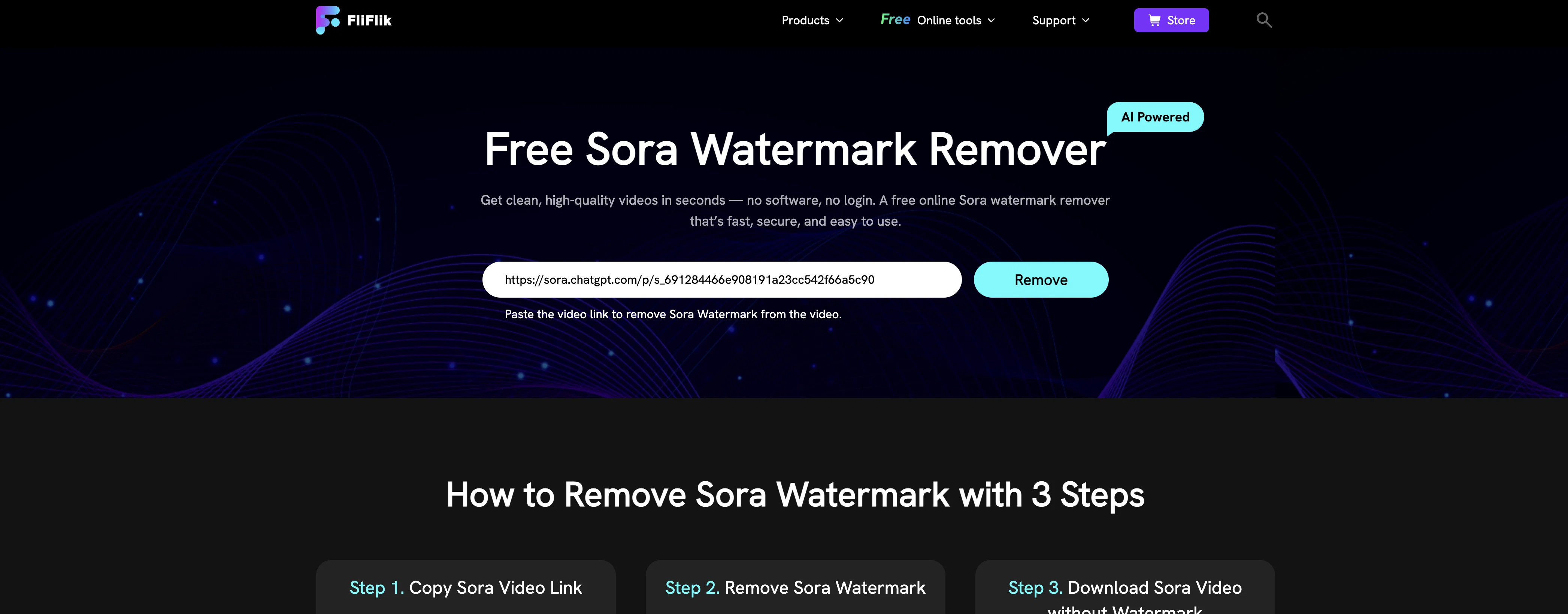 FliFlik Sora Watermark Remover screenshot