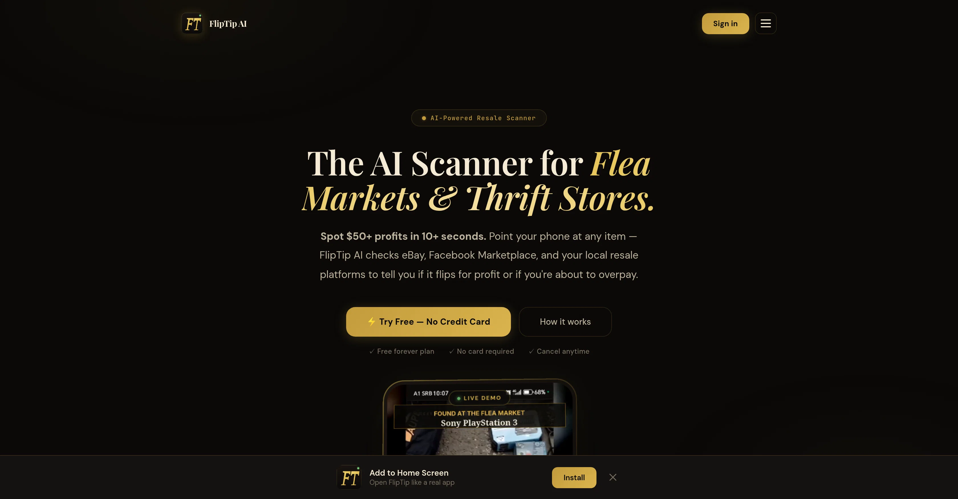 FlipTip AI screenshot