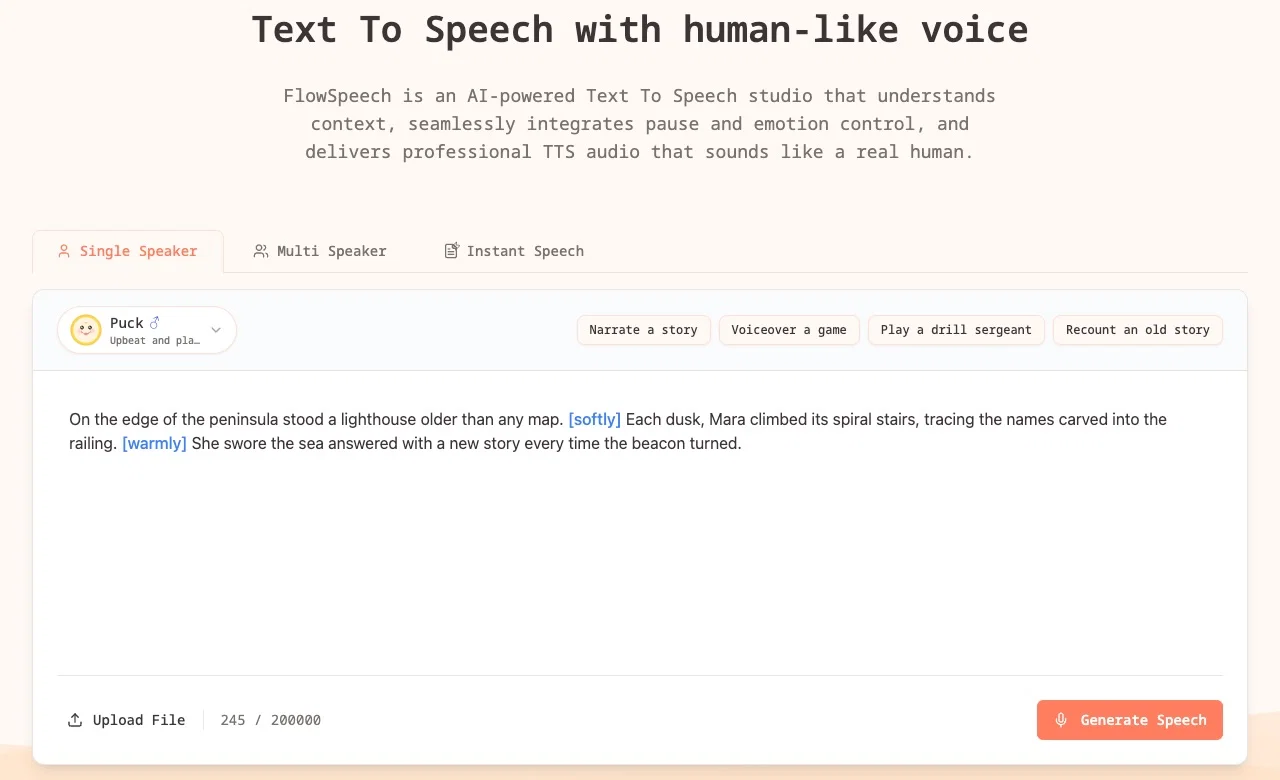 FlowSpeech screenshot
