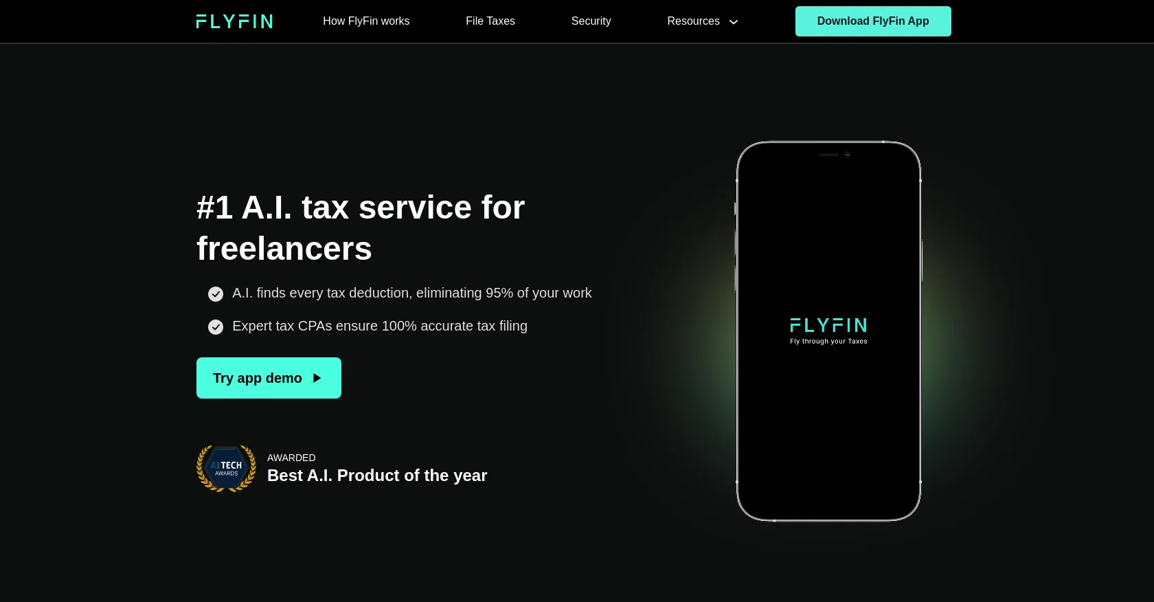 Flyfin tax screenshot