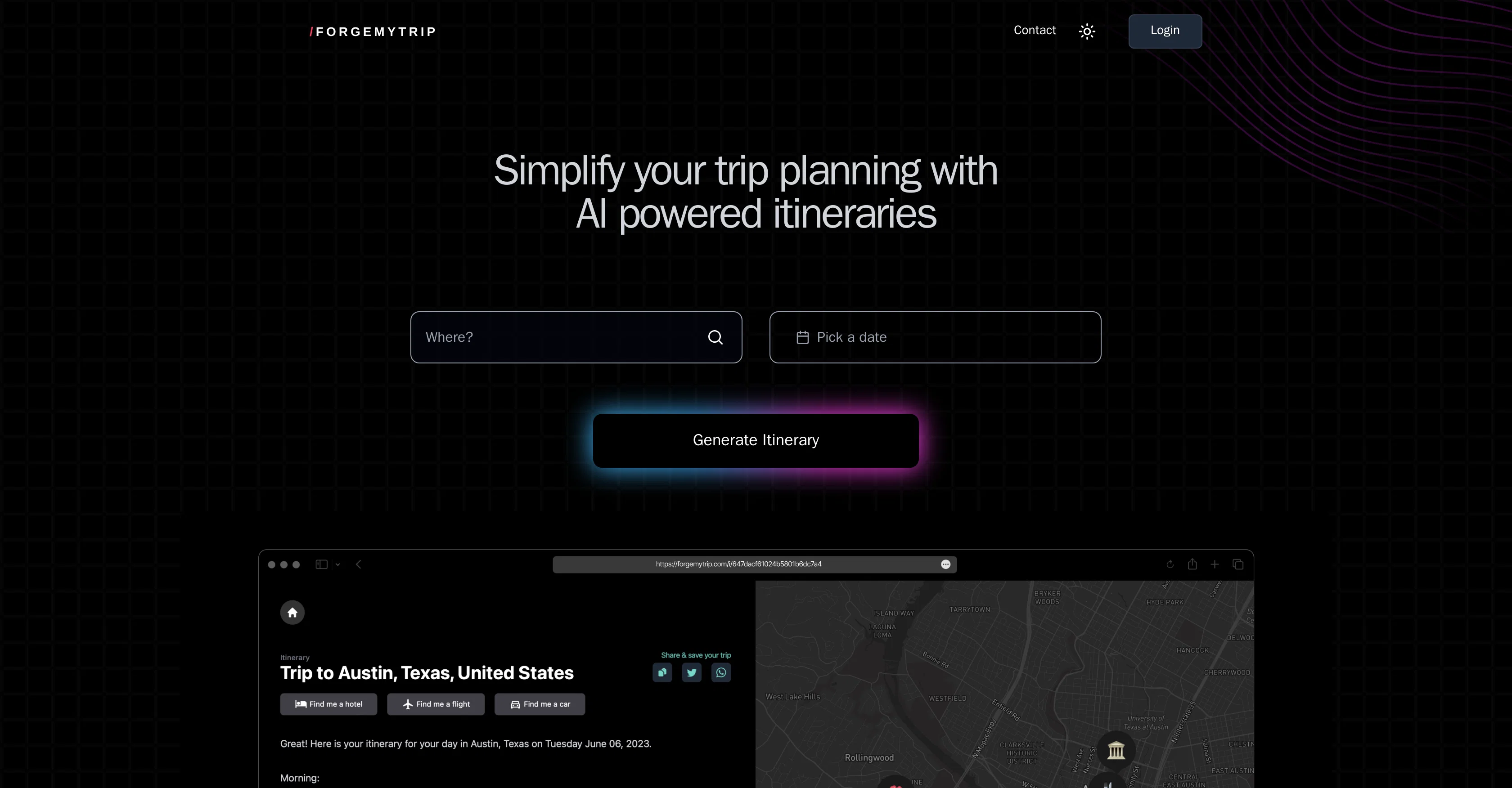 Forgemytrip screenshot
