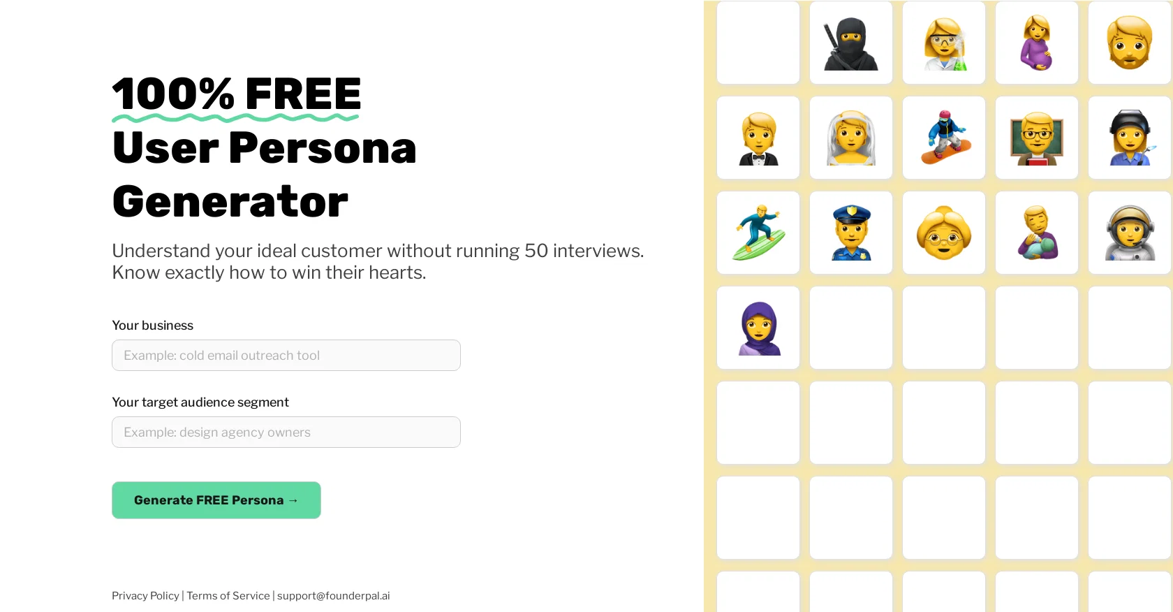 FounderPal Persona Generator screenshot