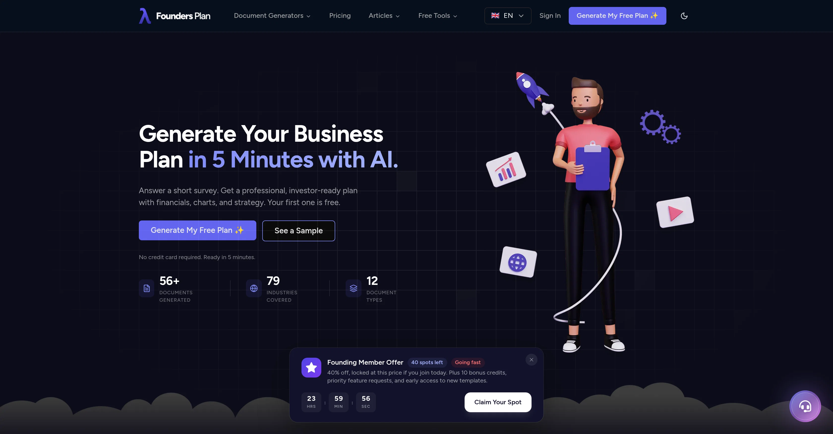 FoundersPlan.ai screenshot