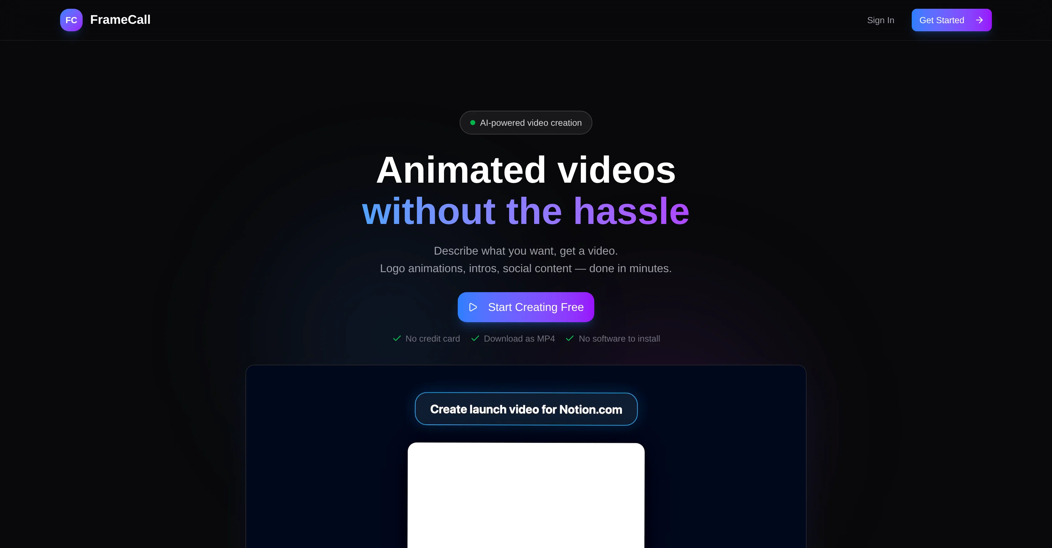 FrameCall screenshot