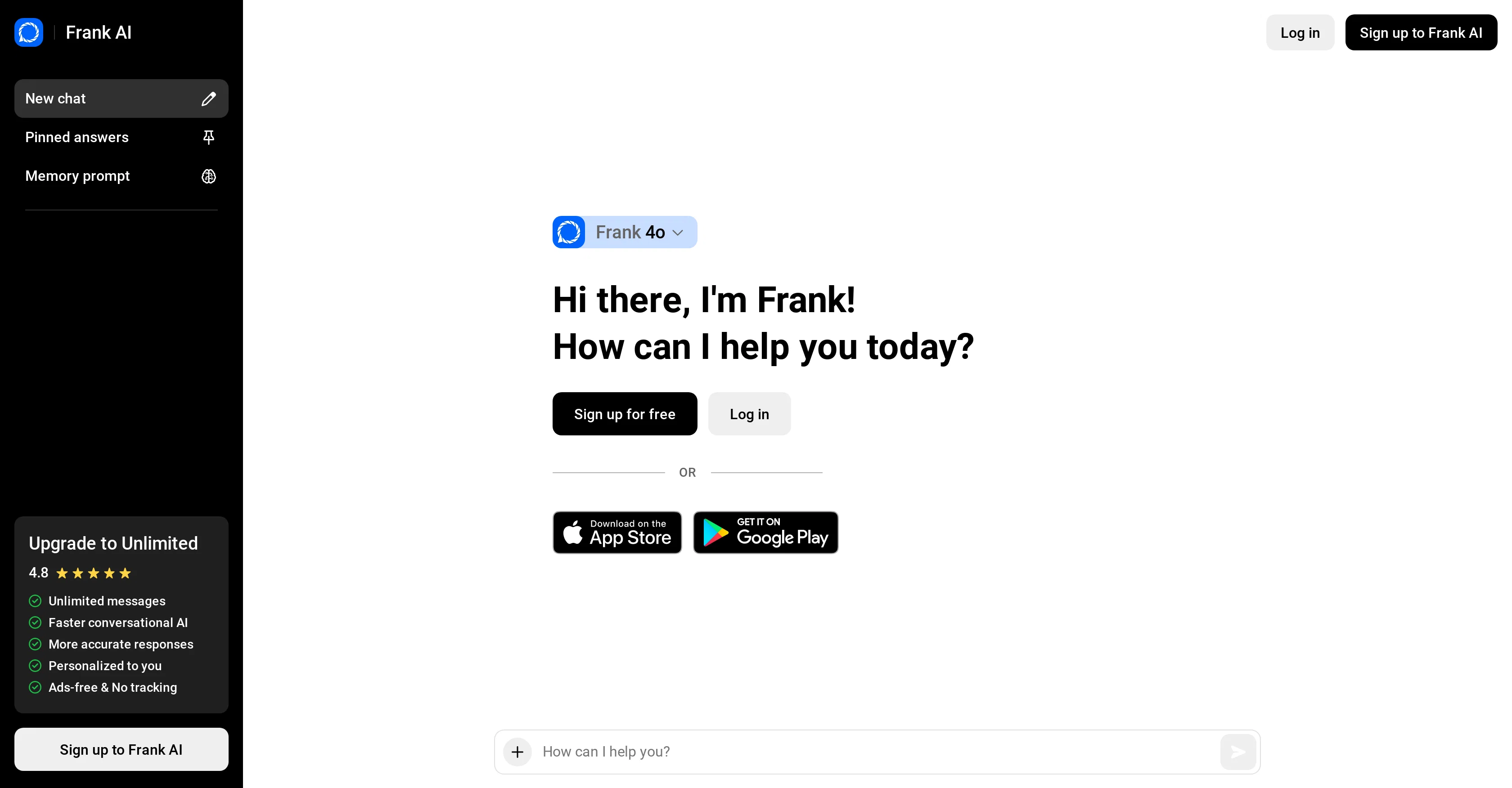 Frank AI screenshot