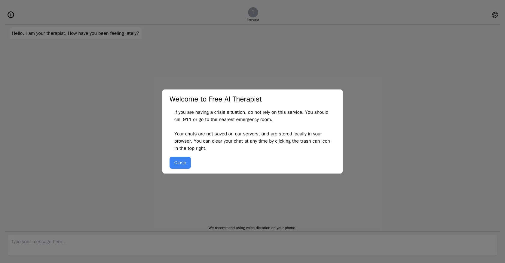 Free AI Therapist screenshot