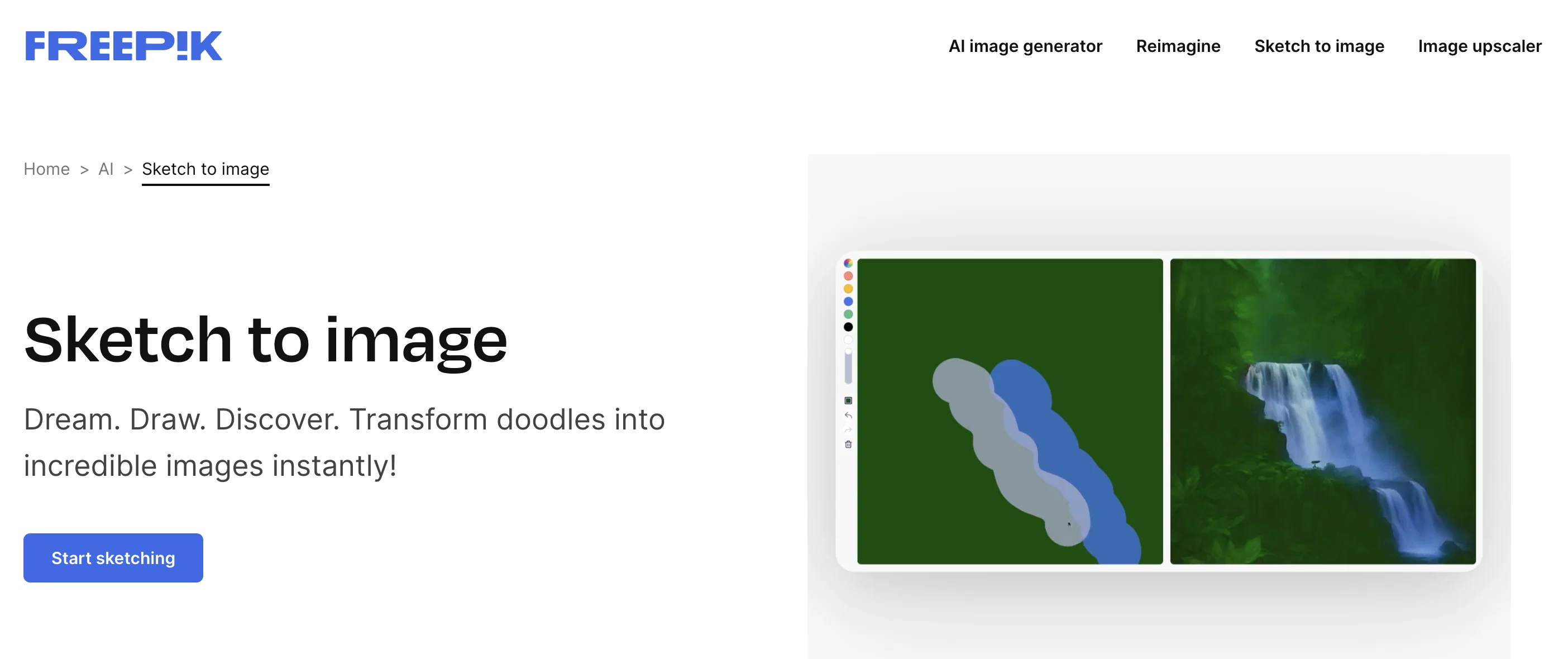 Freepik Sketch to Image screenshot