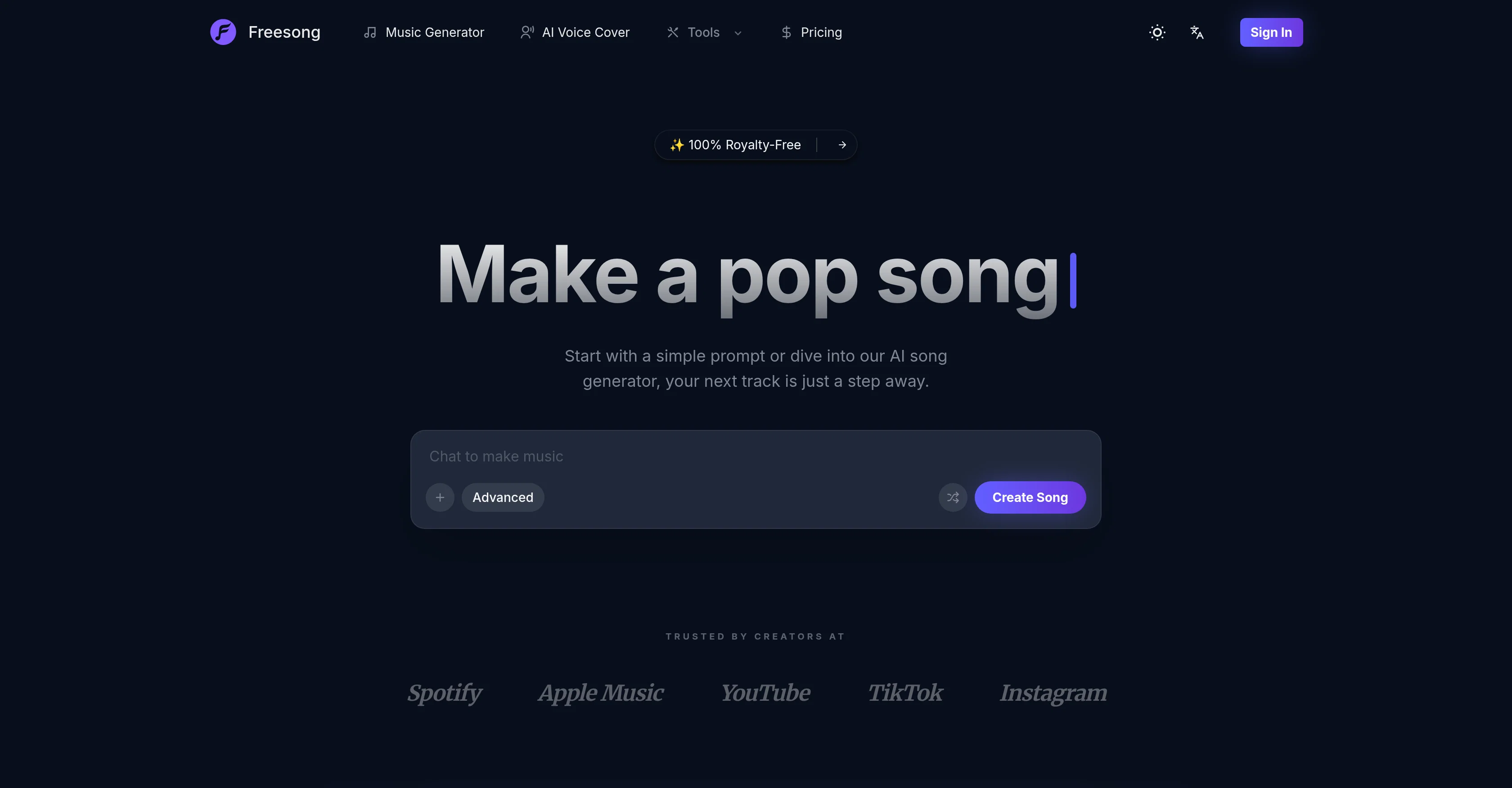 Freesong screenshot