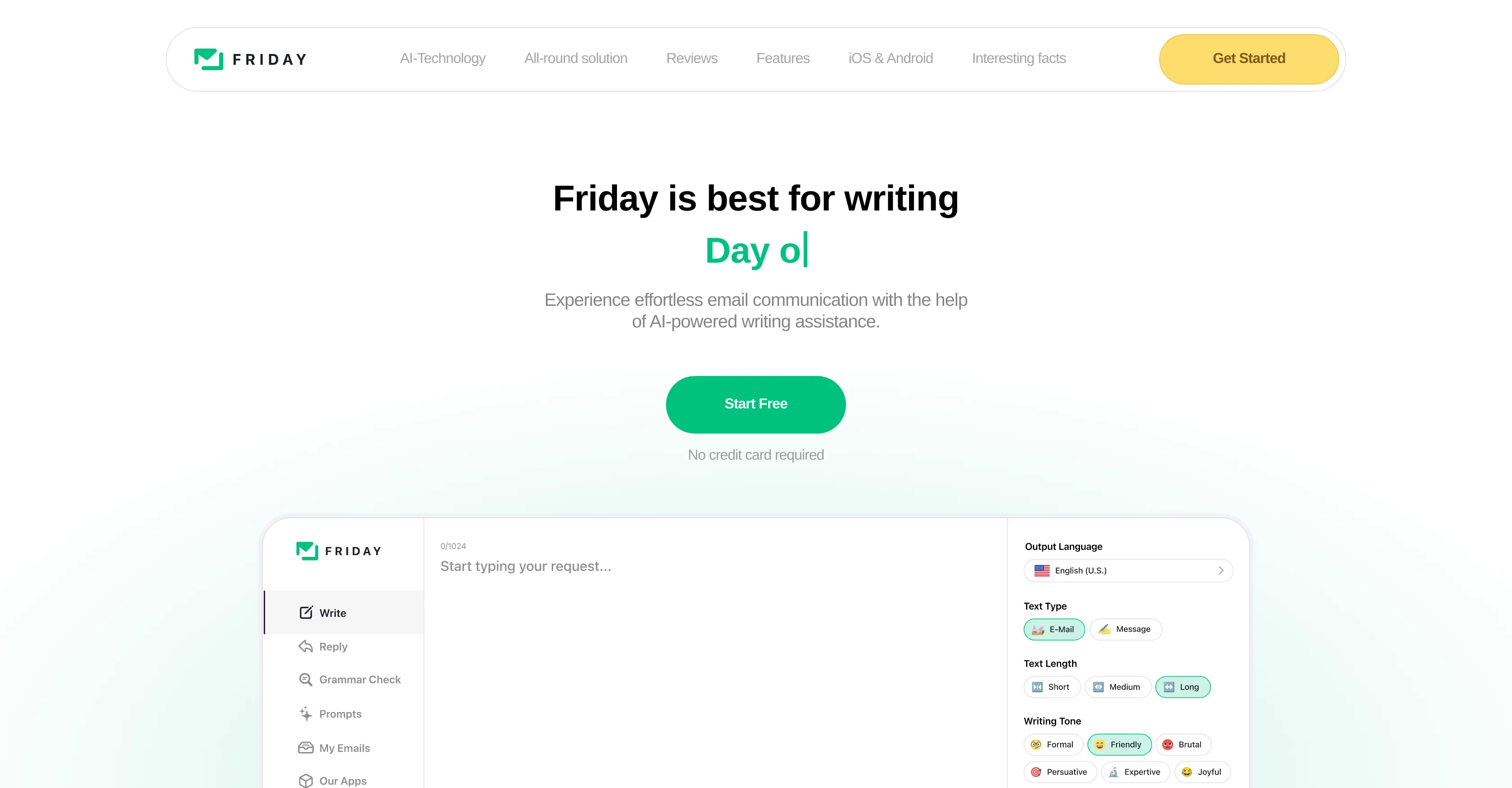 Friday Email screenshot
