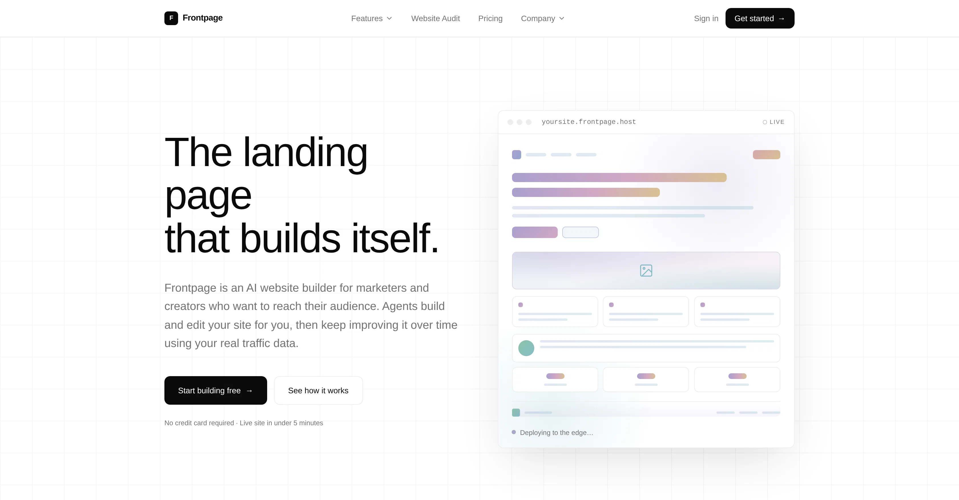 Frontpage screenshot