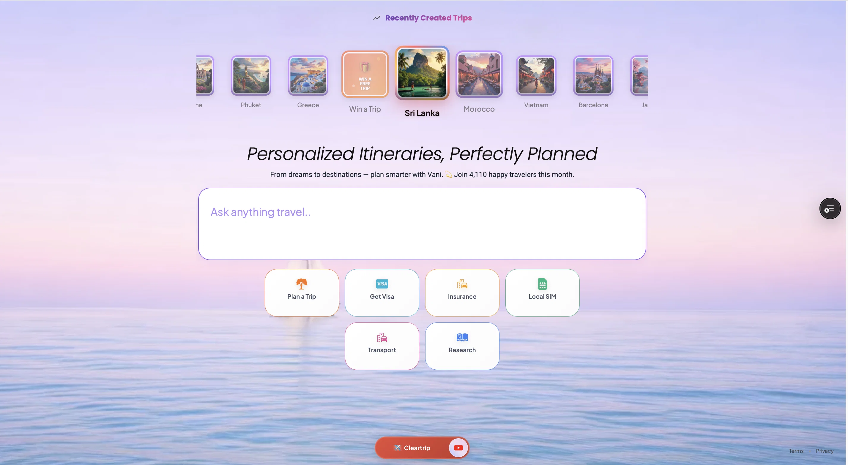 g8trip AI Travel Planner screenshot