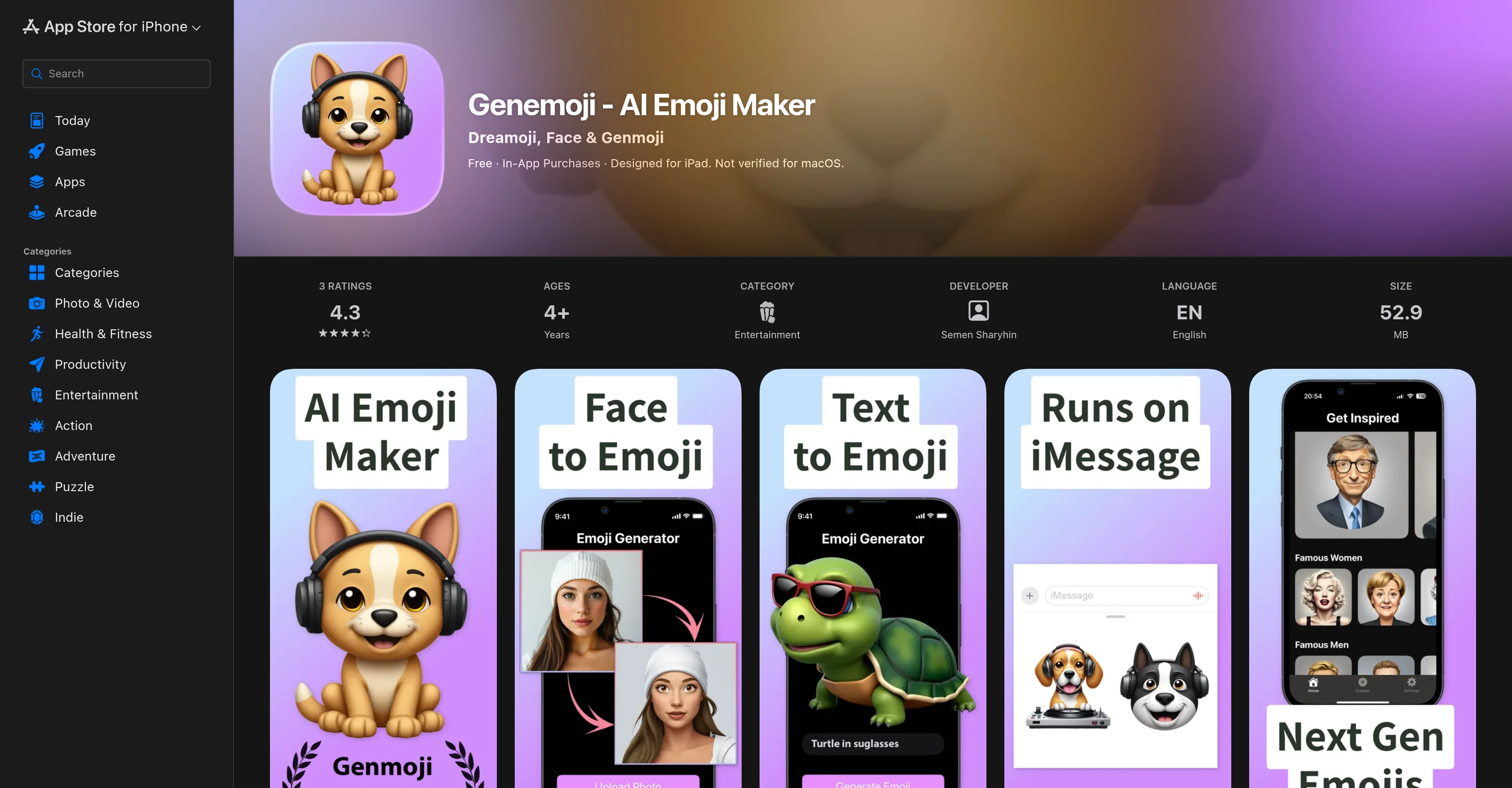 Genemoji screenshot