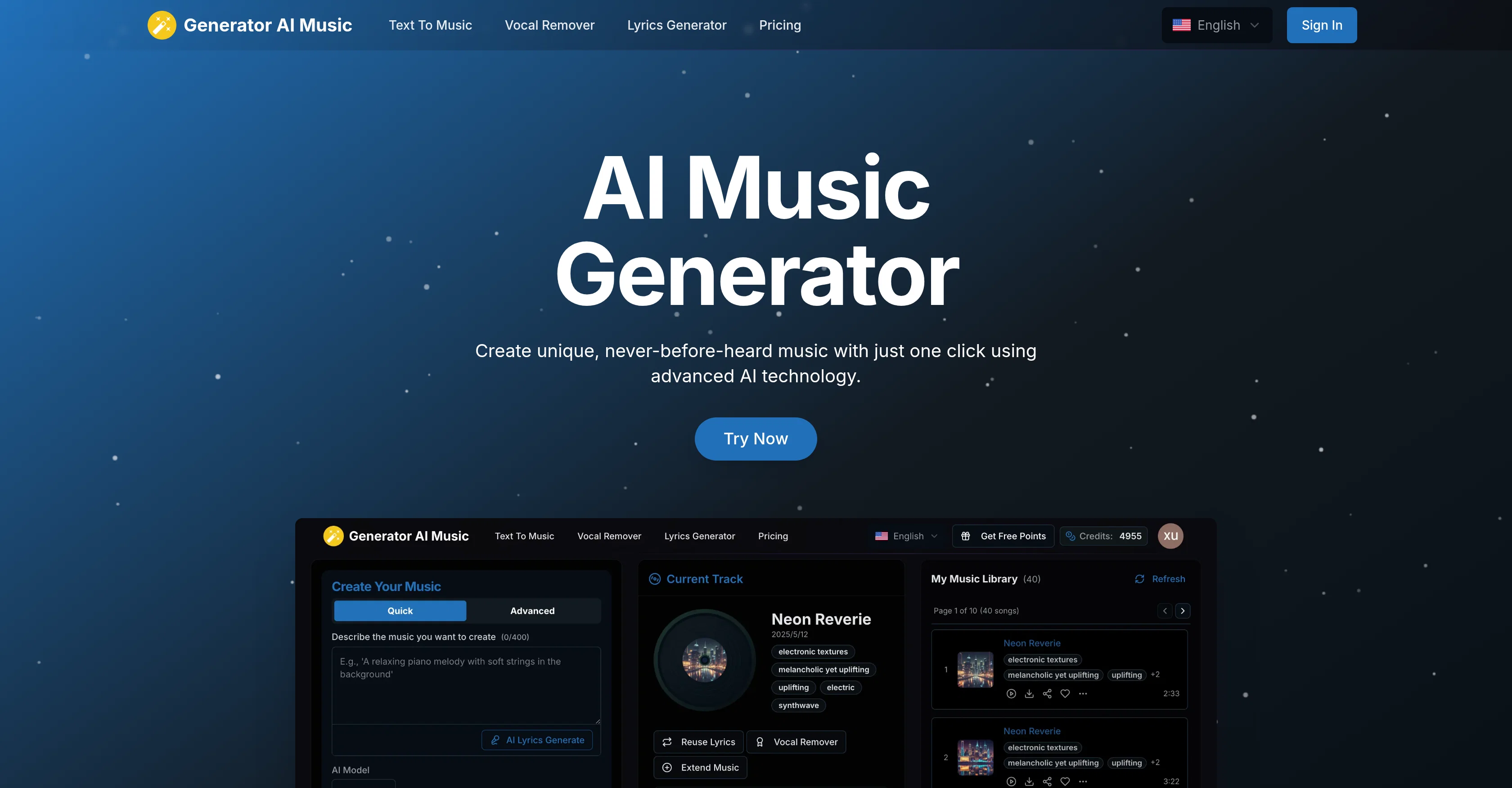 Generator AI Music screenshot