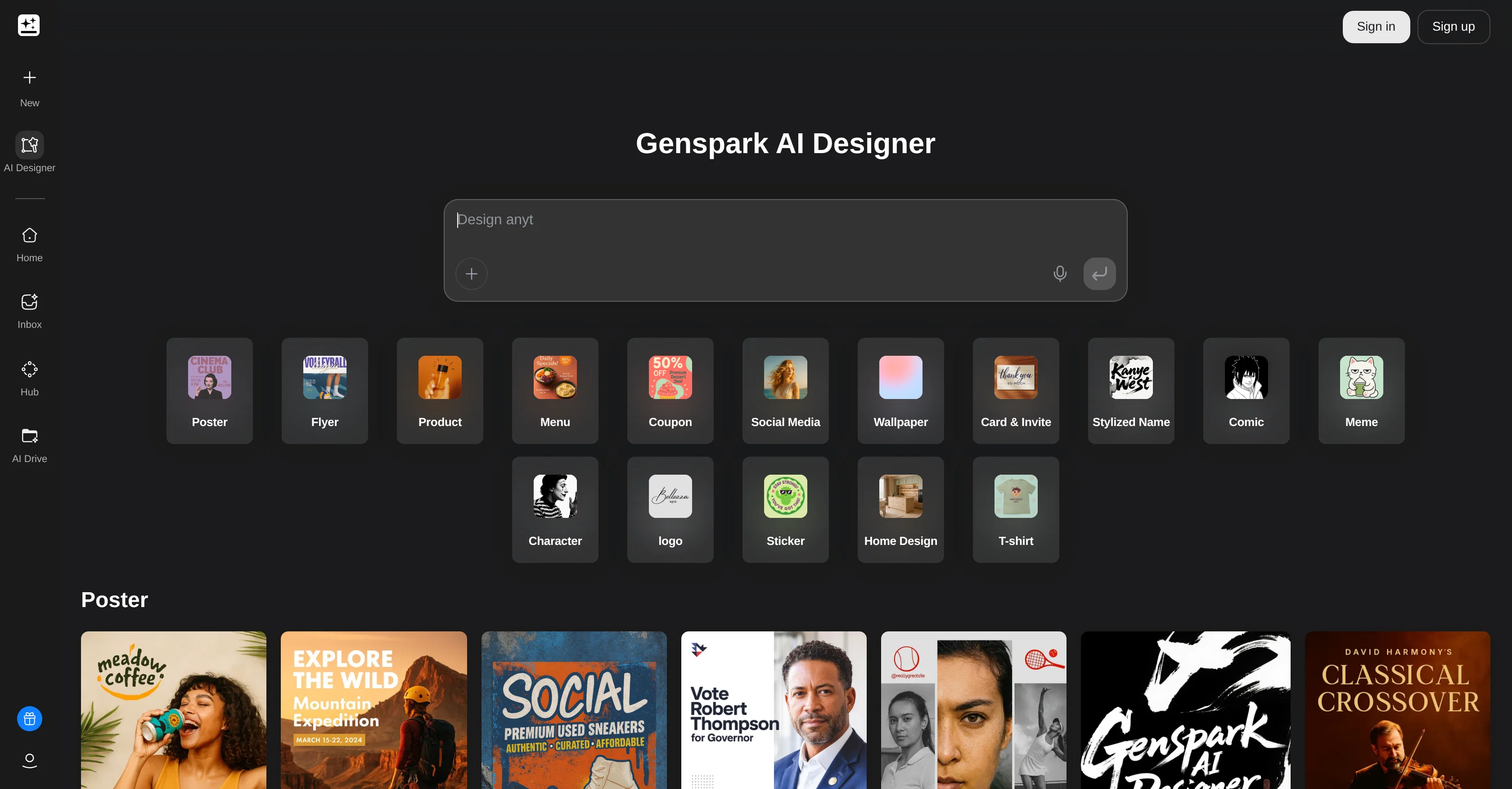 Genspark AI Designer screenshot