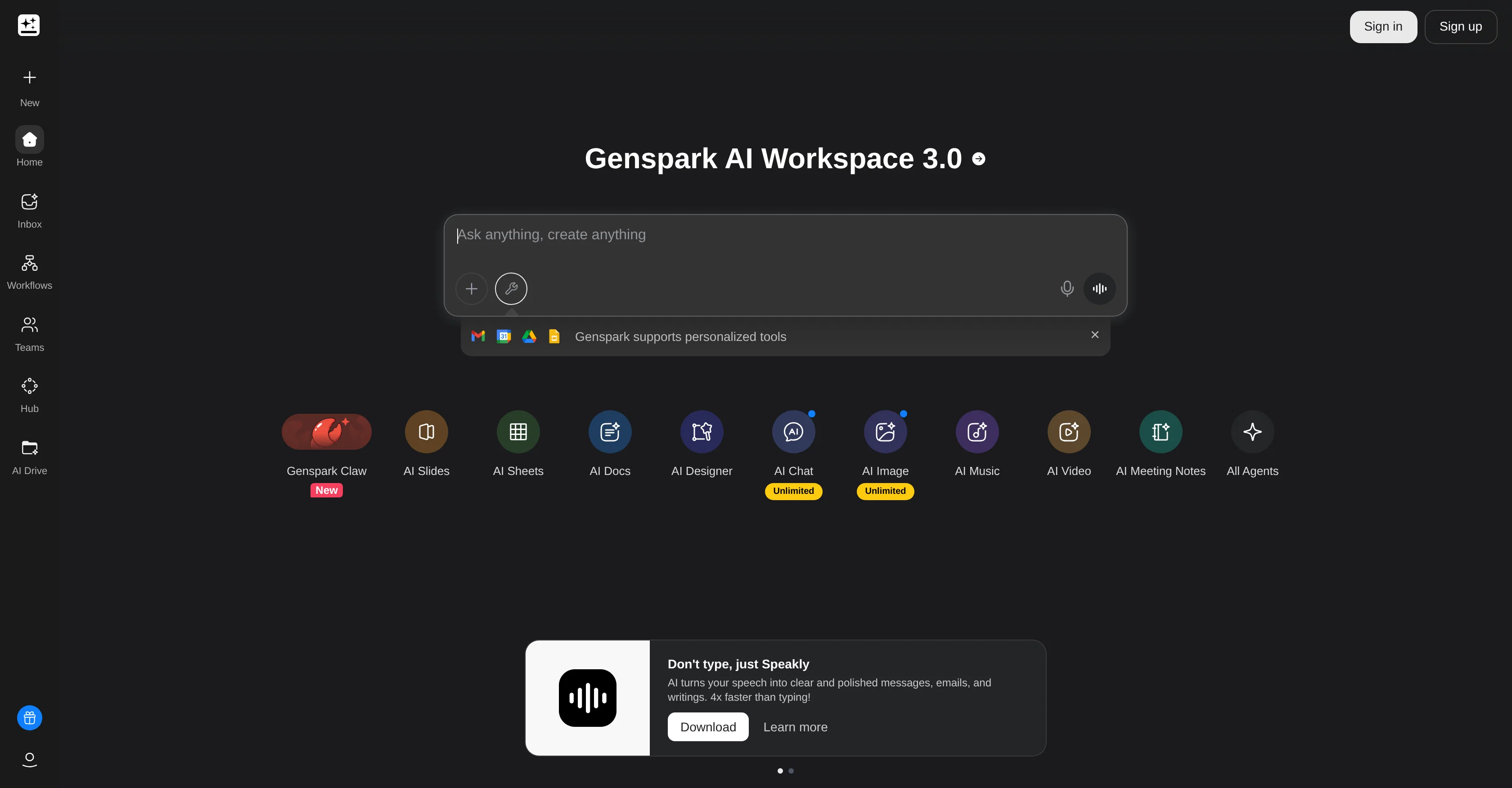 Genspark screenshot