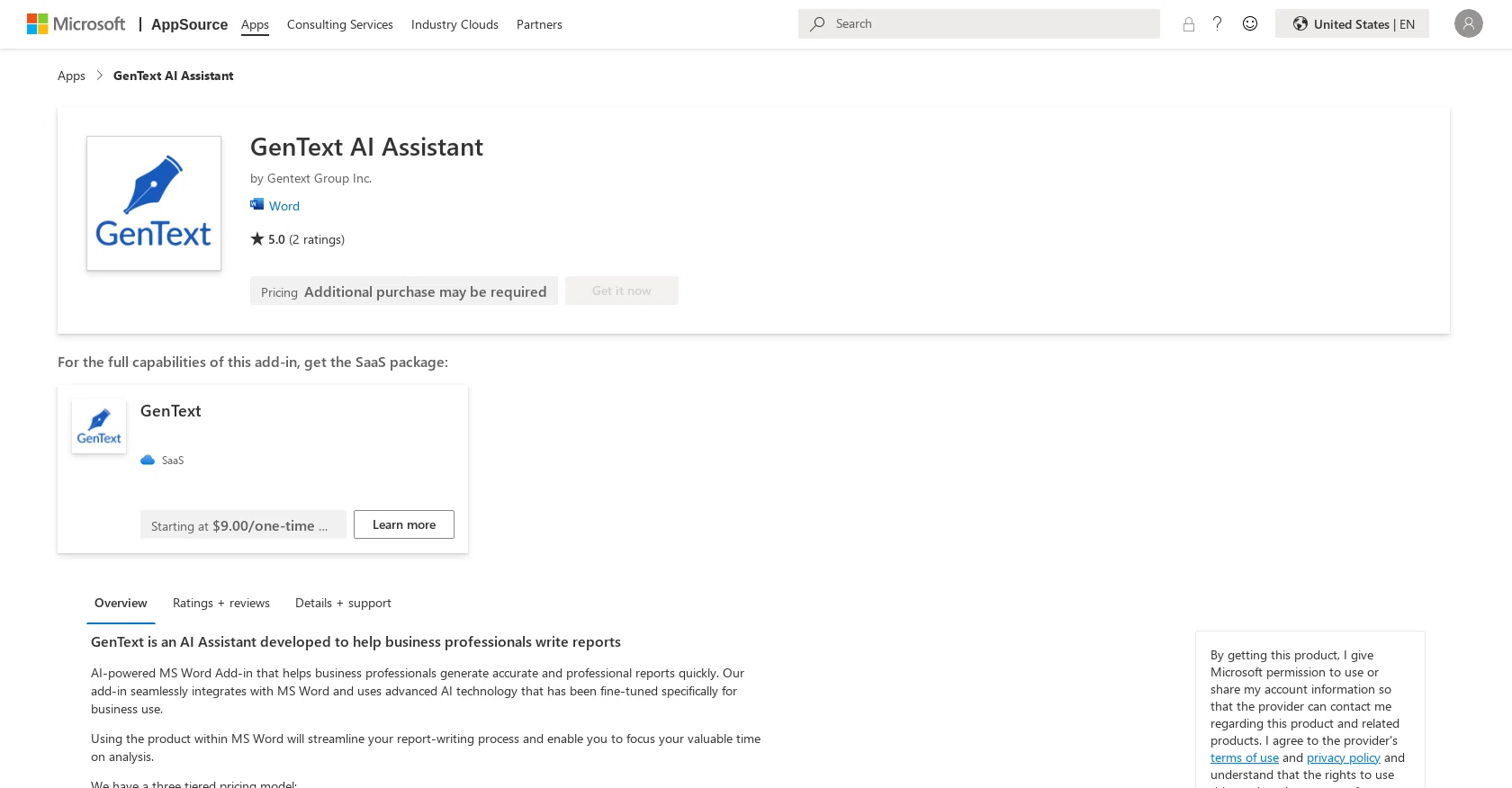 GenText AI Assistant screenshot