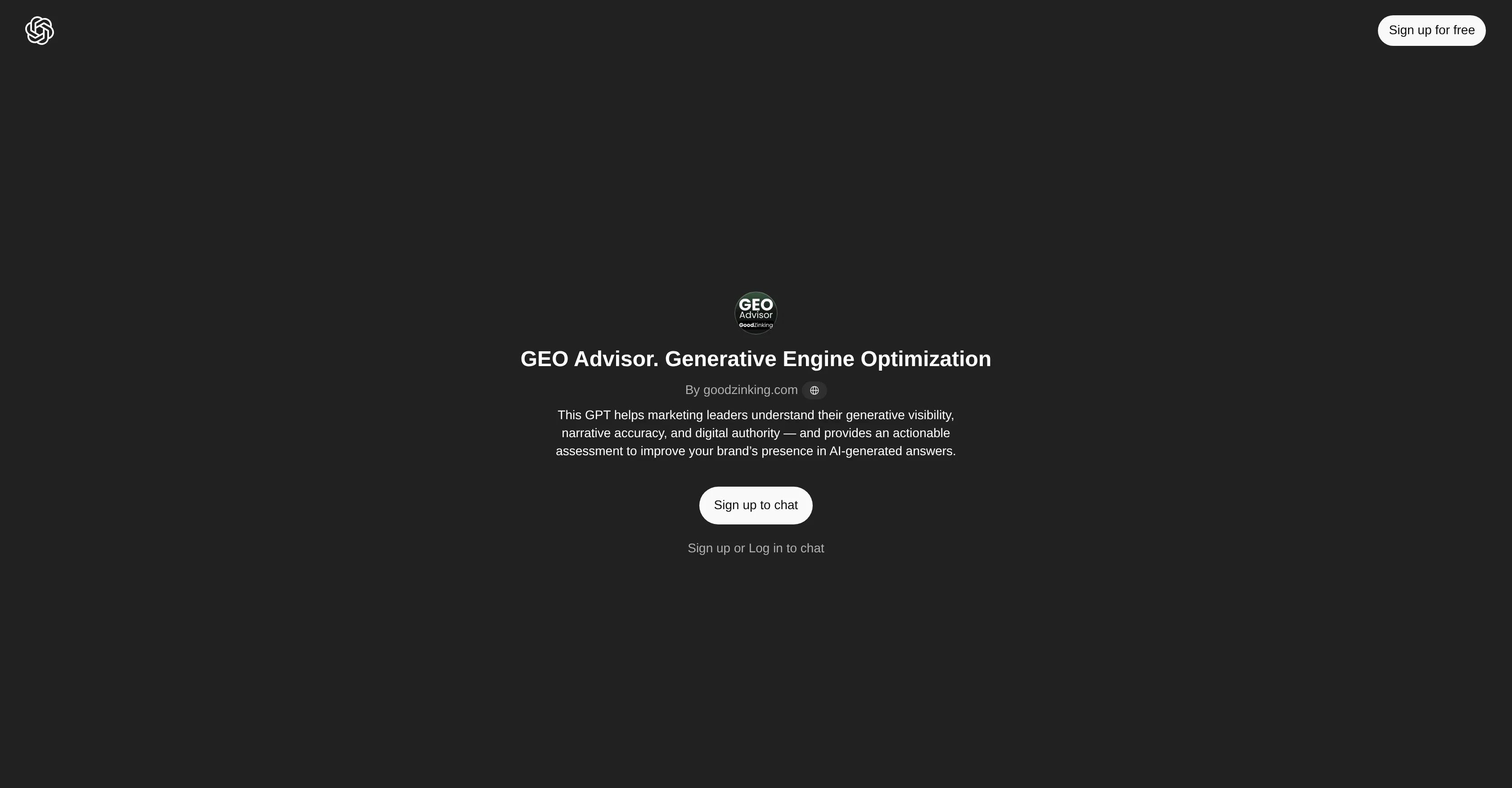 GEO Advisor screenshot