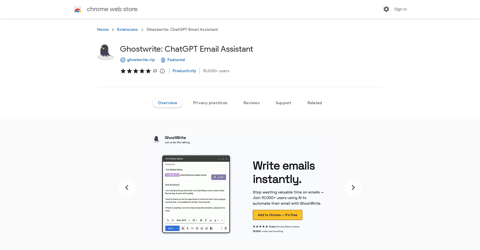 Ghostwrite screenshot