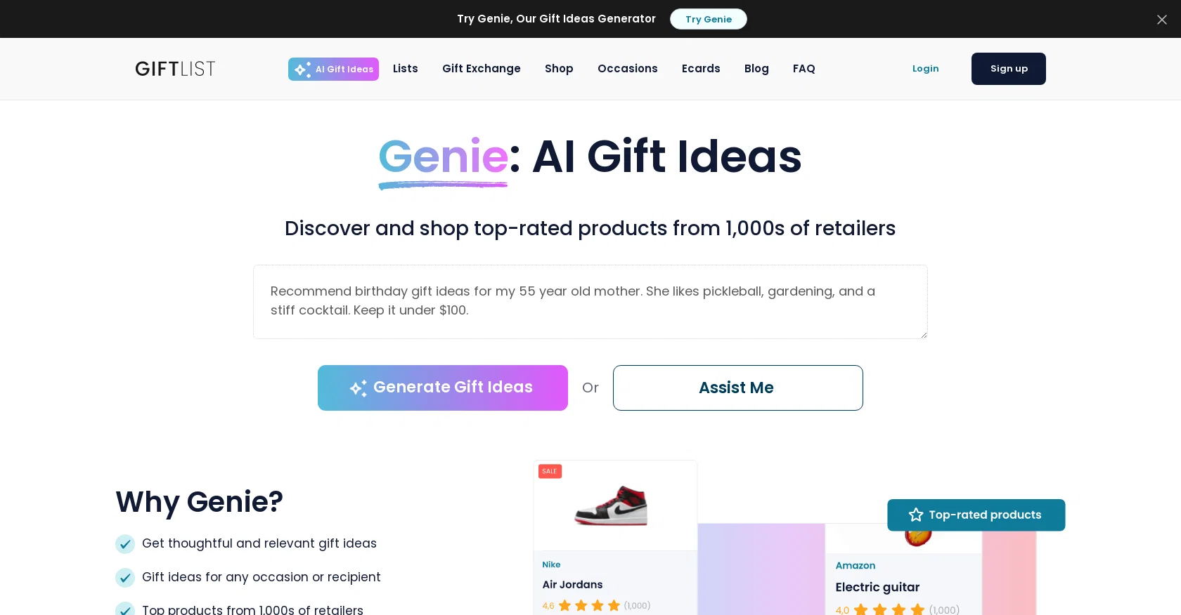 GiftList Genie screenshot