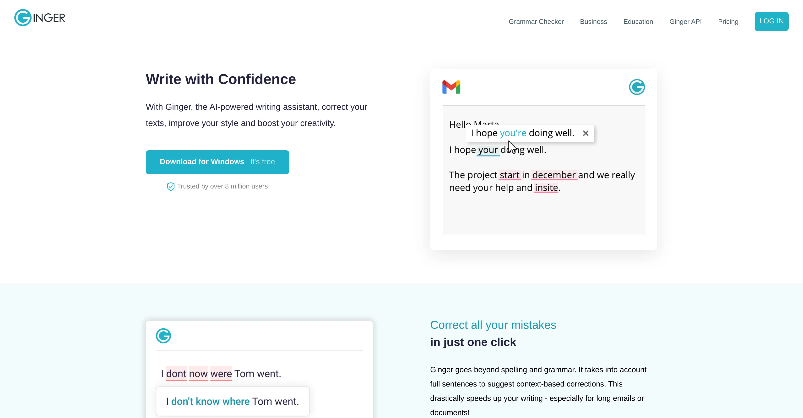 Ginger Software screenshot