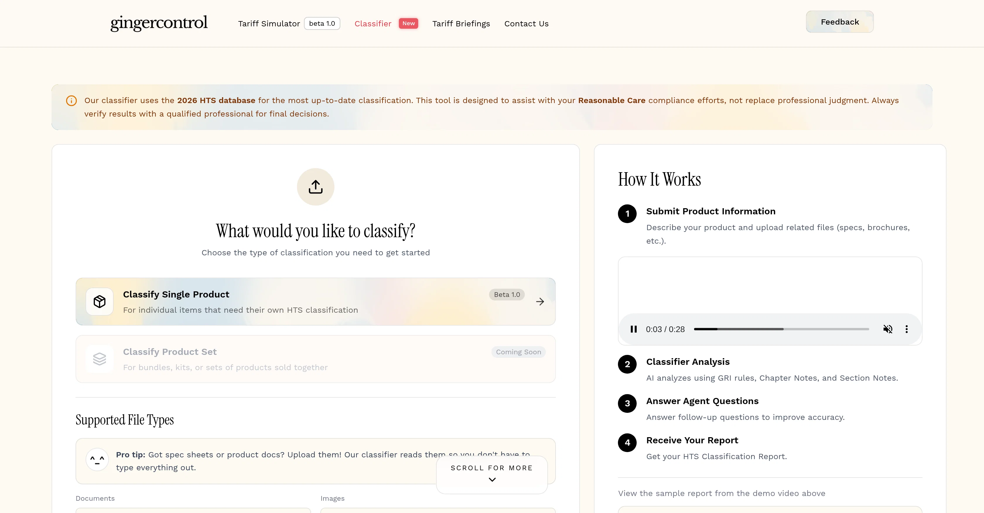 GingerControl - Classifier screenshot