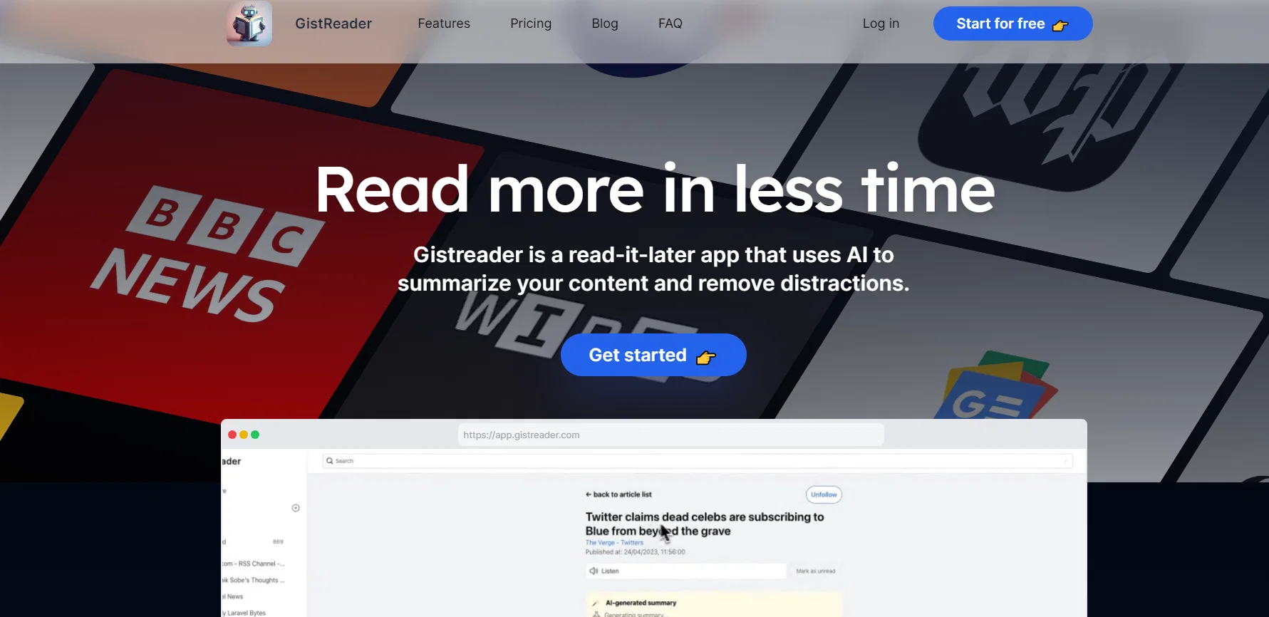 GistReader screenshot