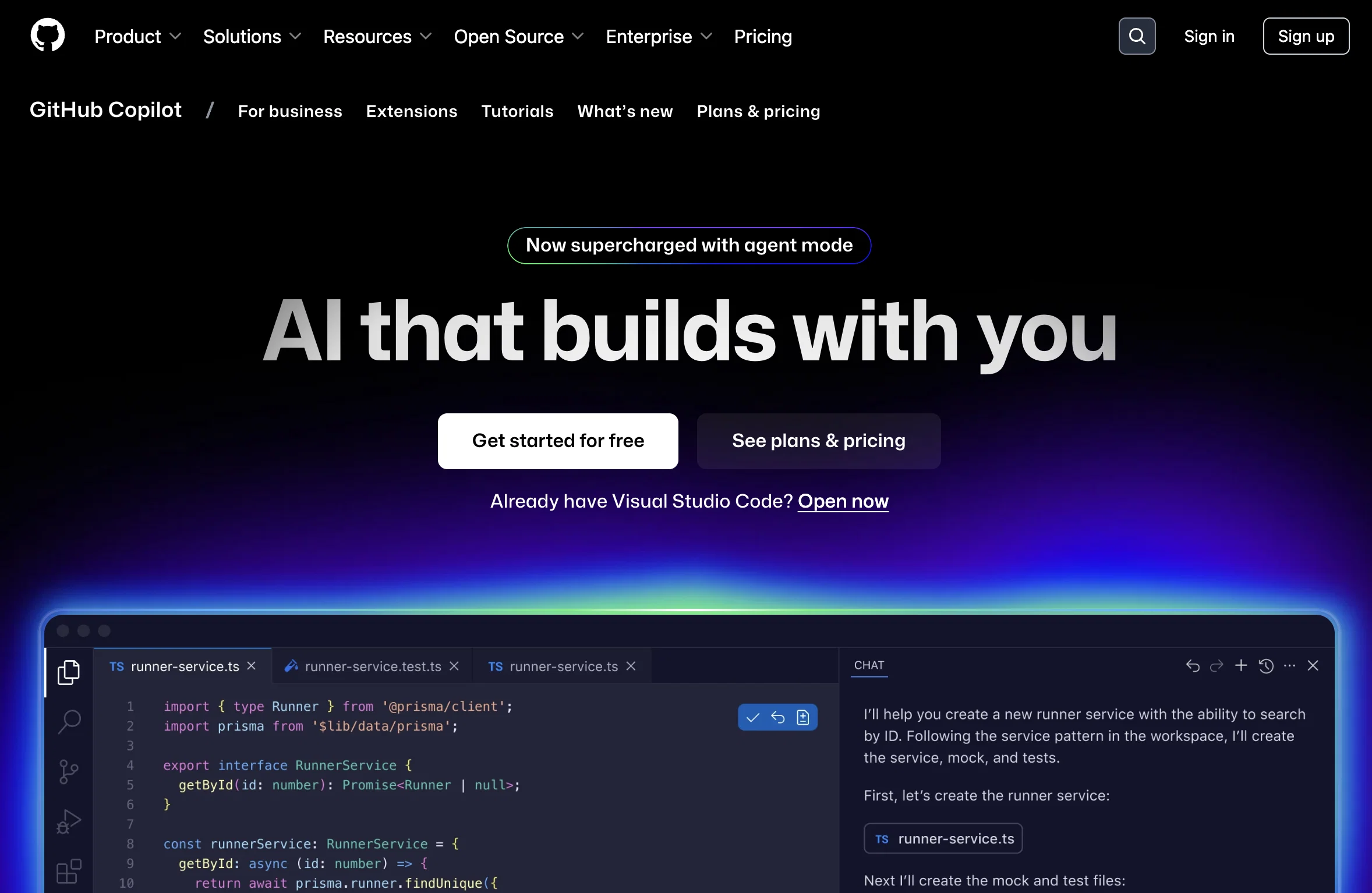Github Copilot screenshot