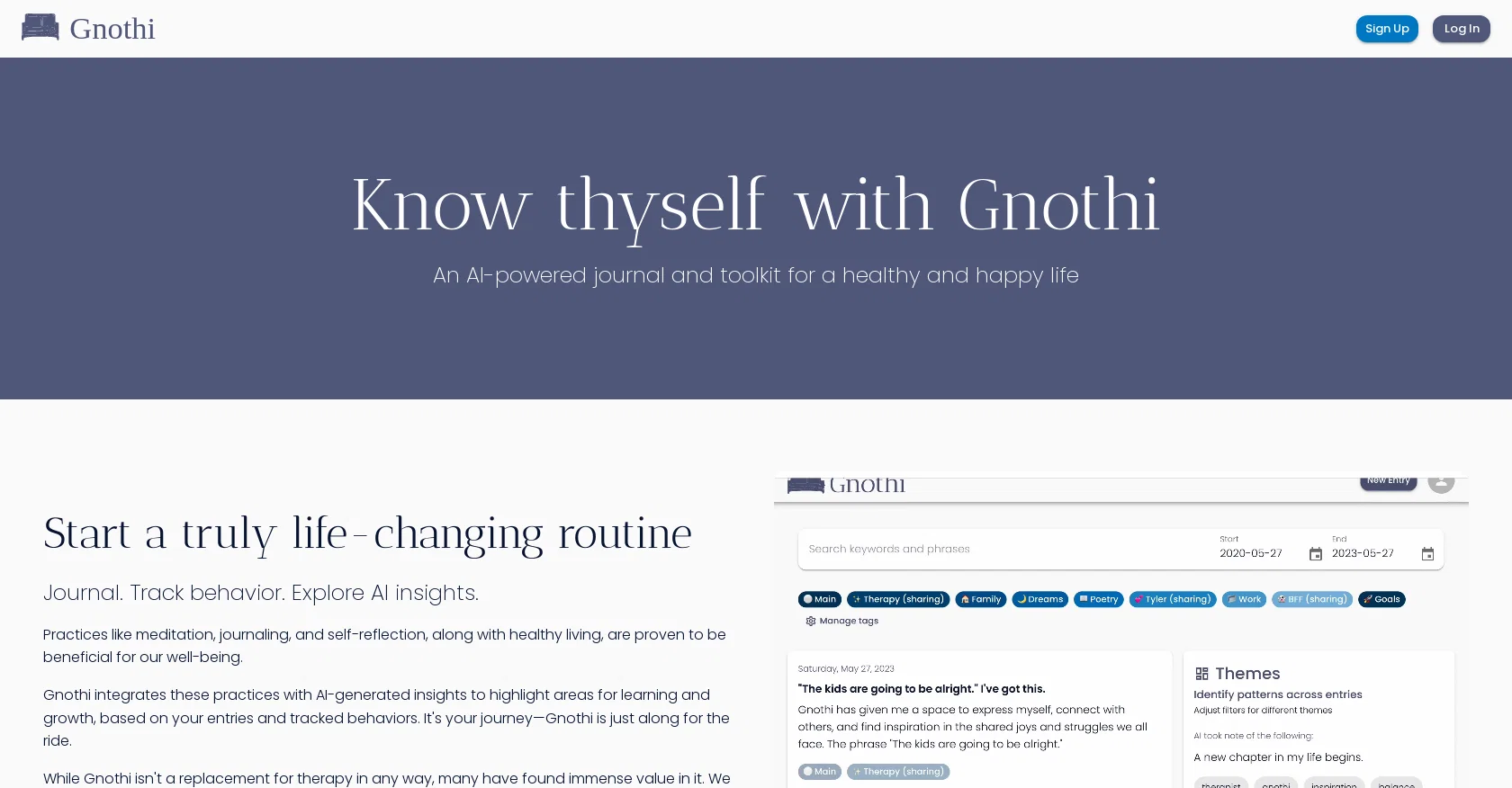 Gnothi screenshot