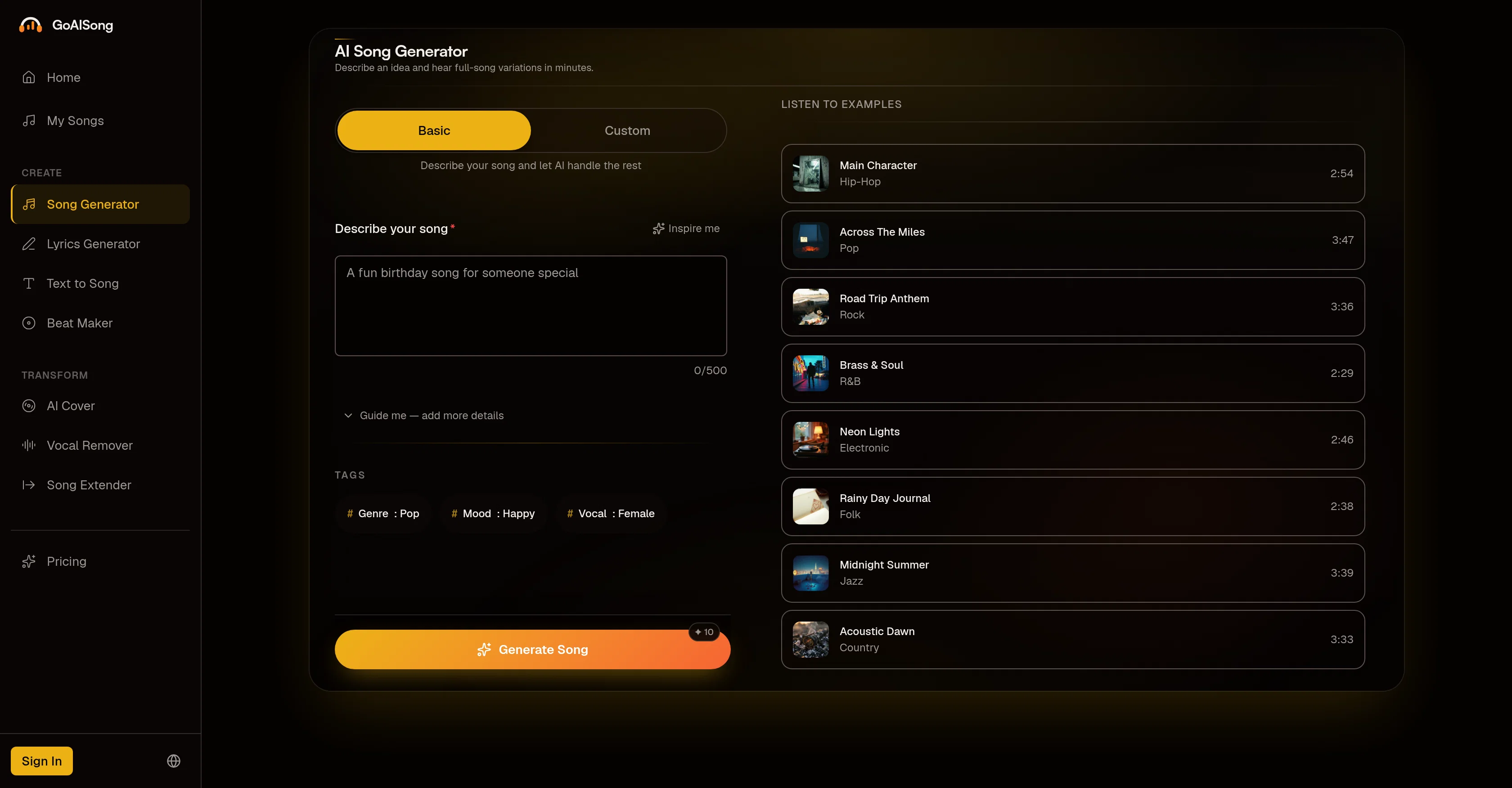 GoAISong screenshot