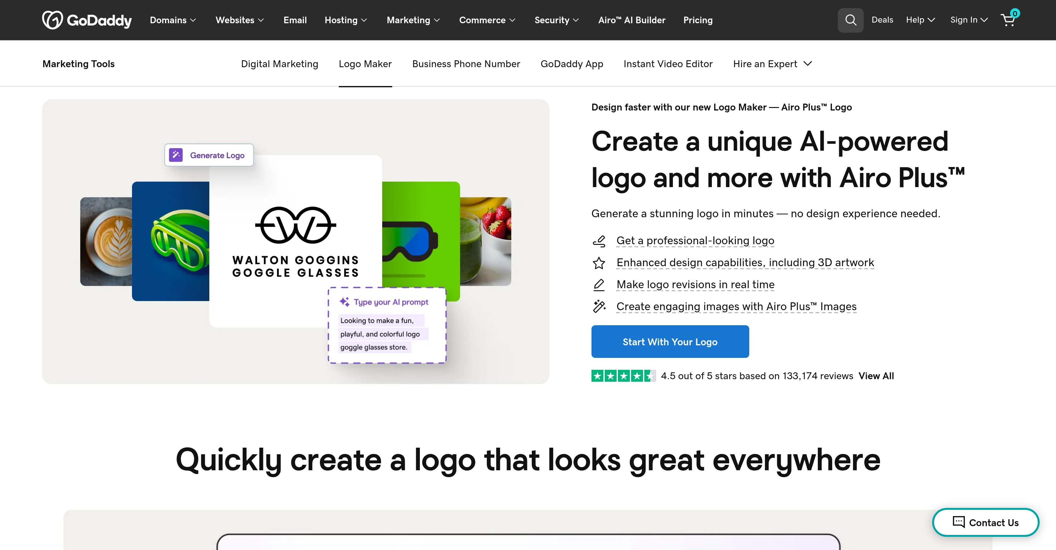 GoDaddy Logo Creator screenshot