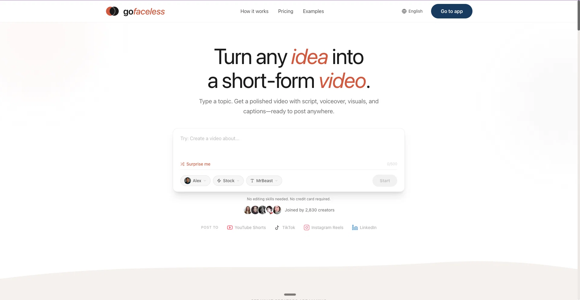 GoFacelessv2.0 screenshot