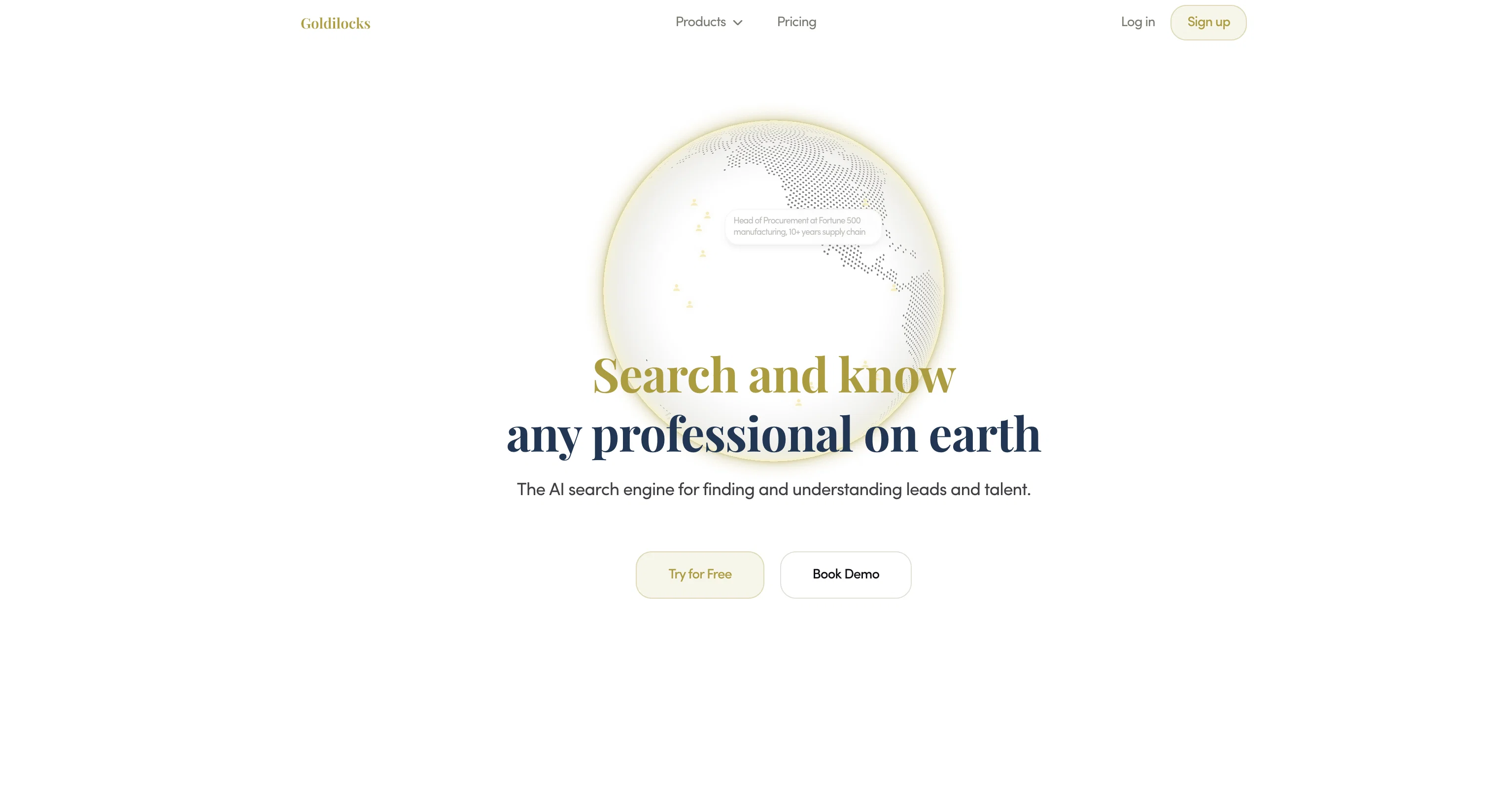 Goldilocks People Search Platform screenshot
